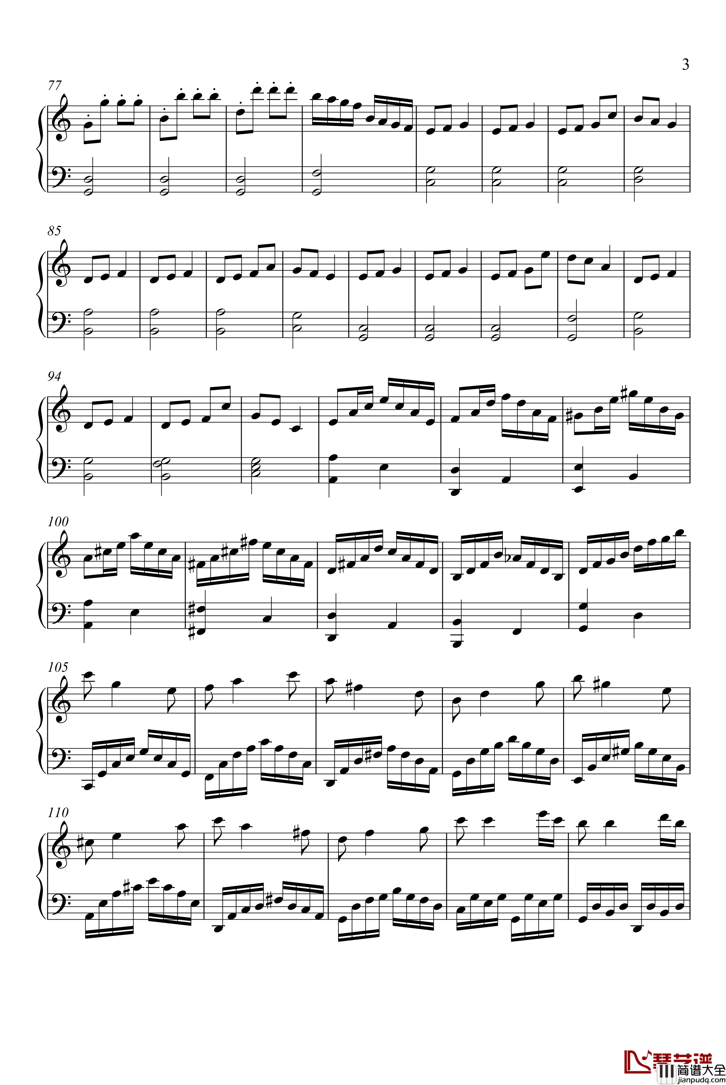 快乐星期天奏鸣曲钢琴谱_郭志伟