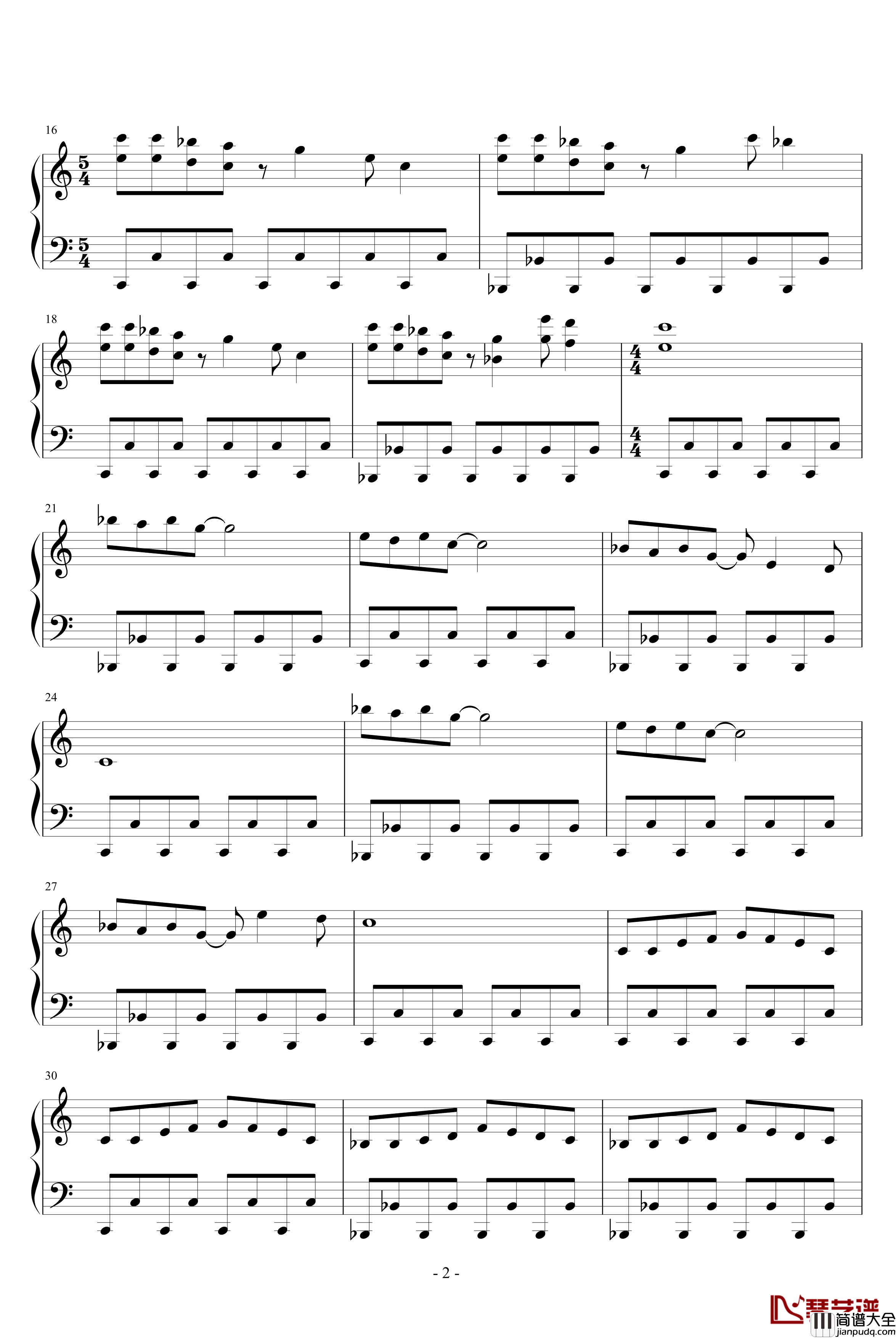 来自朋友的歌声钢琴谱_晴天2008