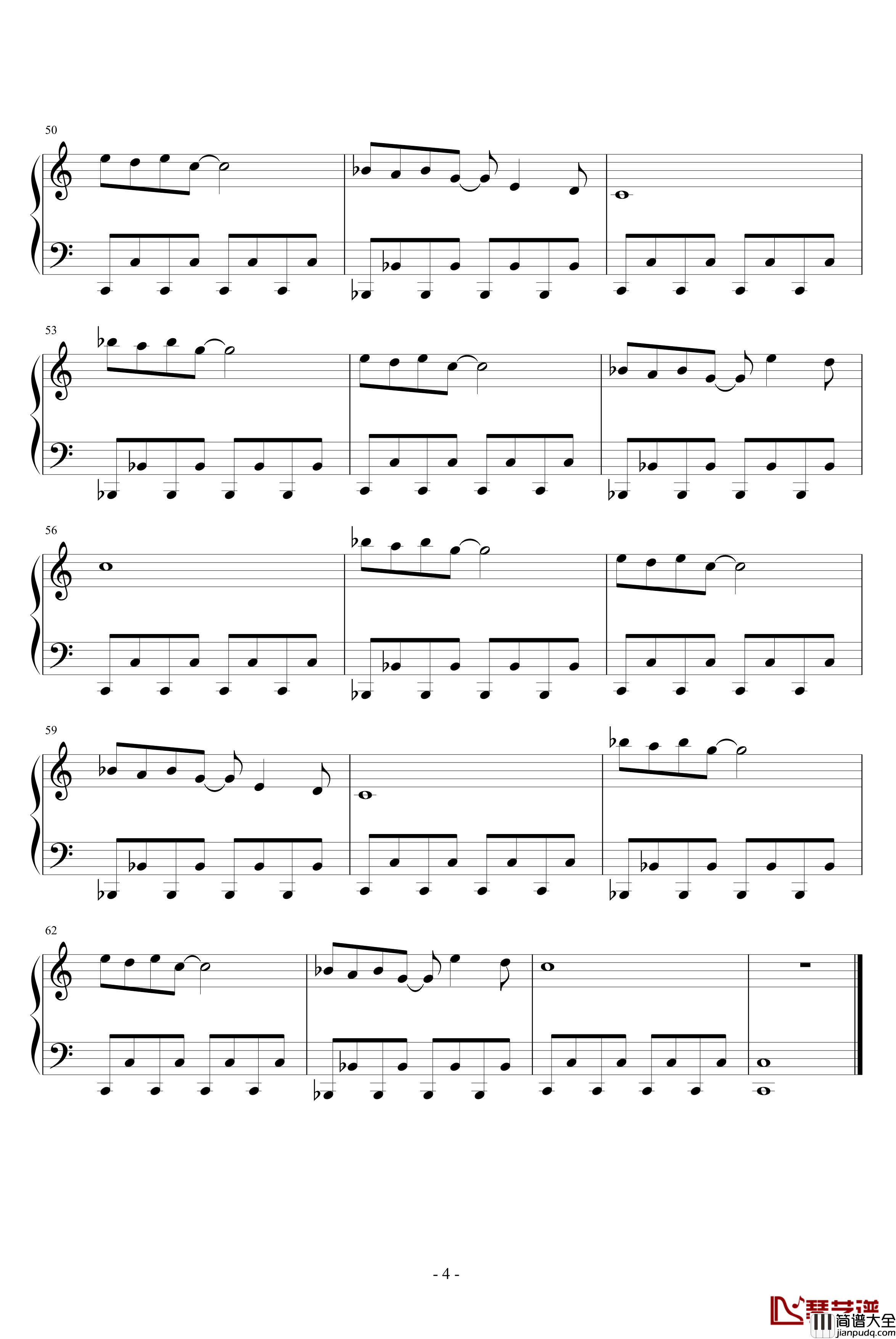 来自朋友的歌声钢琴谱_晴天2008