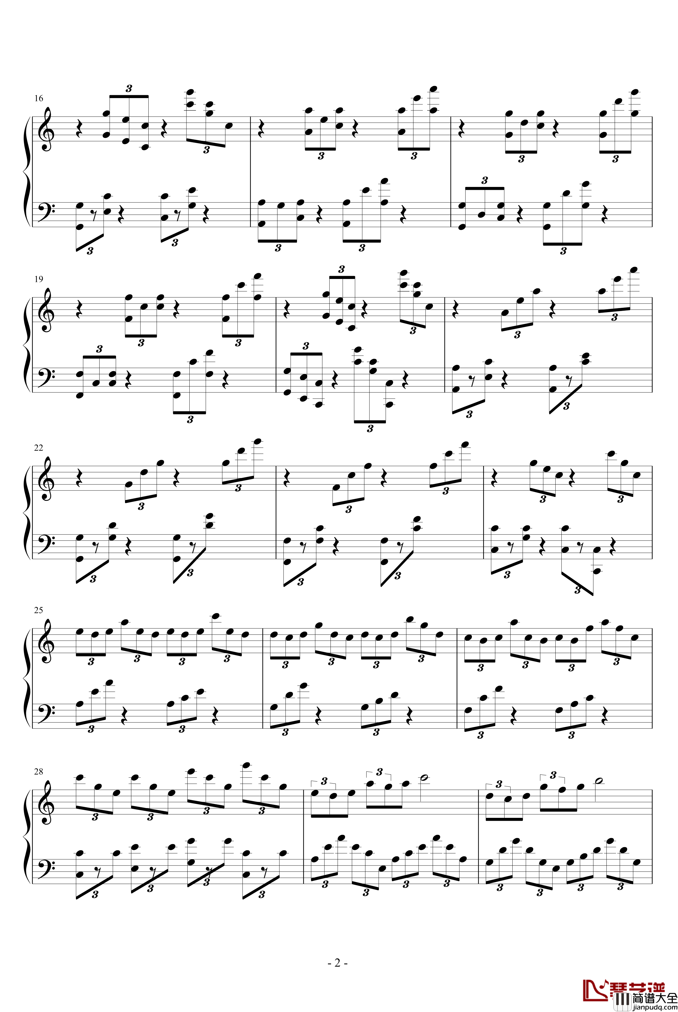 大自然的狂欢钢琴谱_吴越