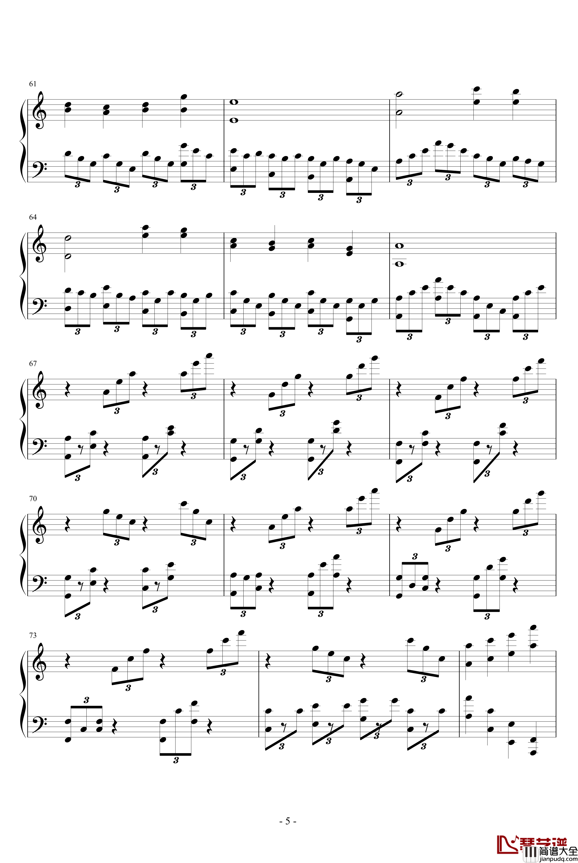 大自然的狂欢钢琴谱_吴越