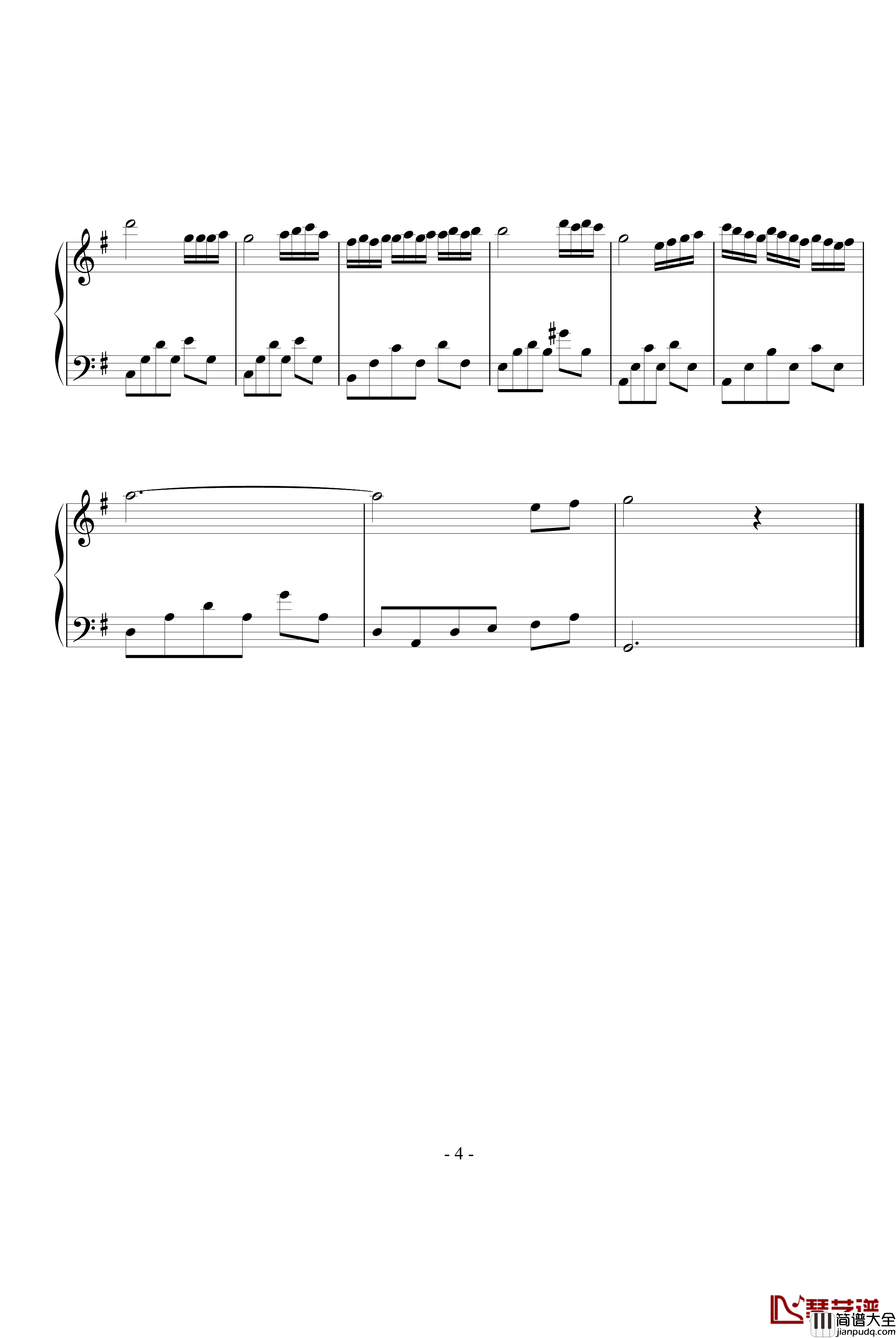 白洁草改钢琴谱_Clannad