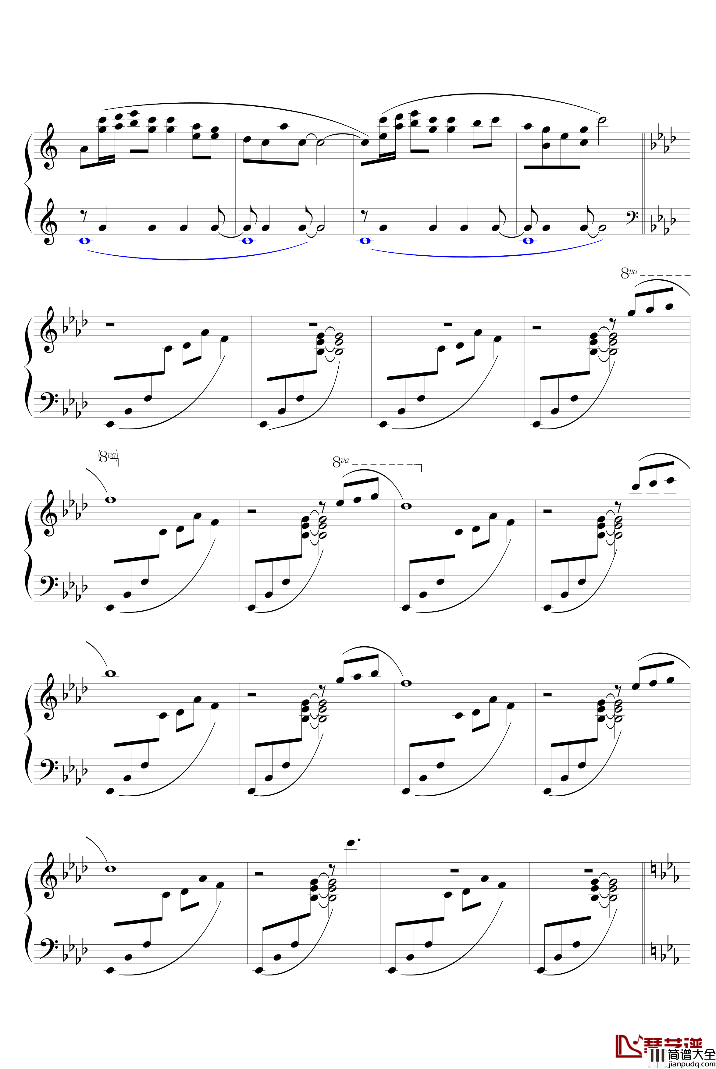 模拟人生钢琴曲四钢琴谱_模拟人生