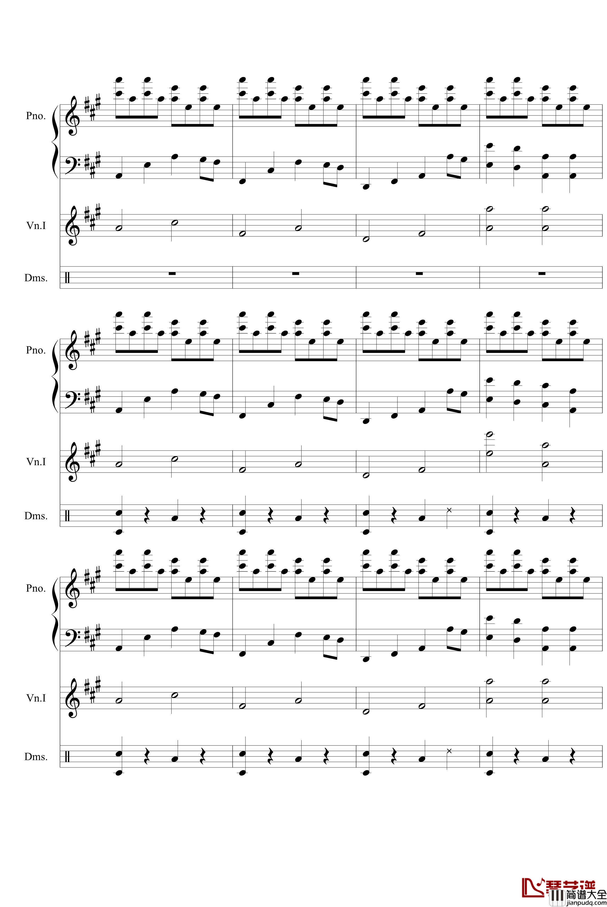 雨幕茫茫钢琴谱_吴越