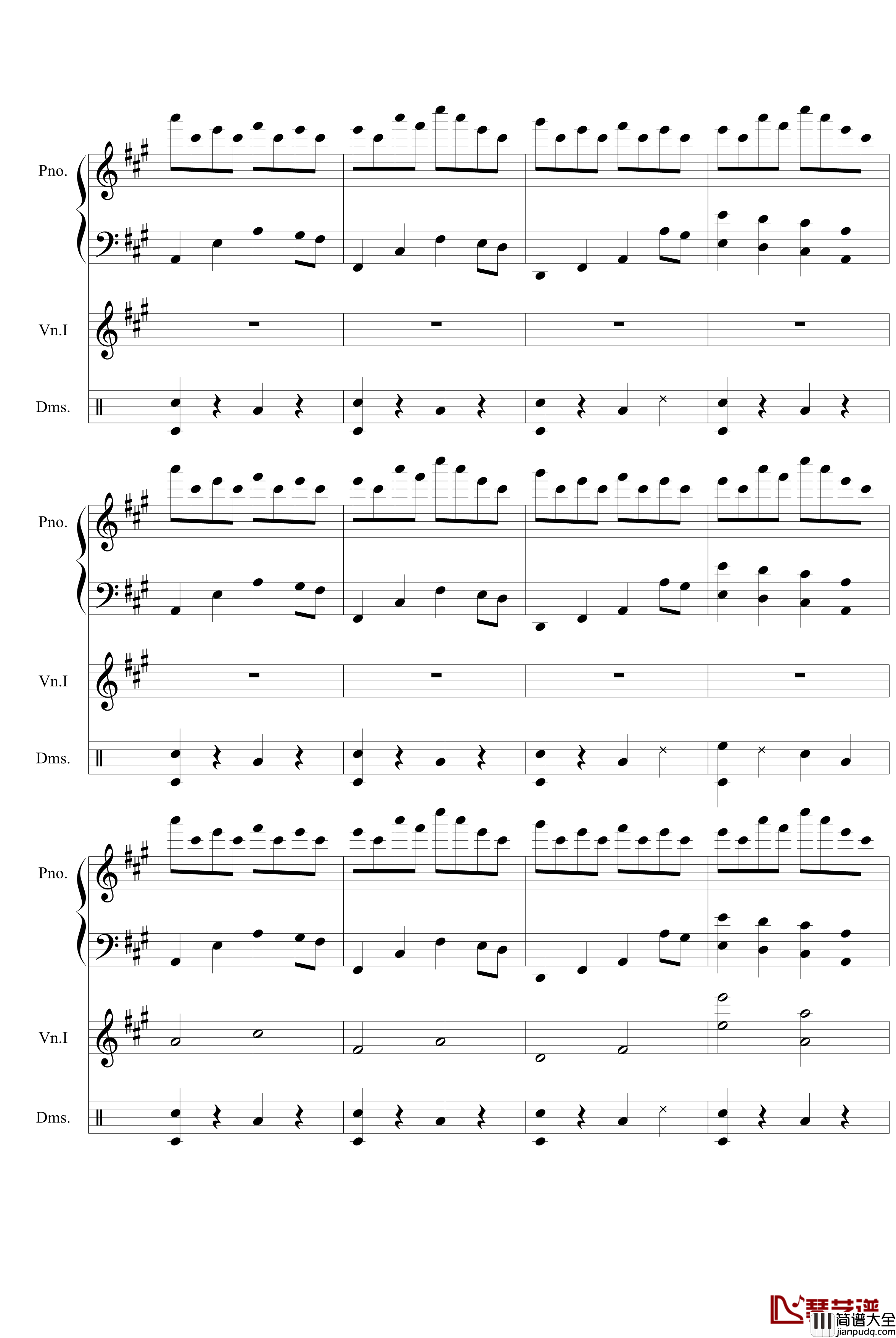 雨幕茫茫钢琴谱_吴越