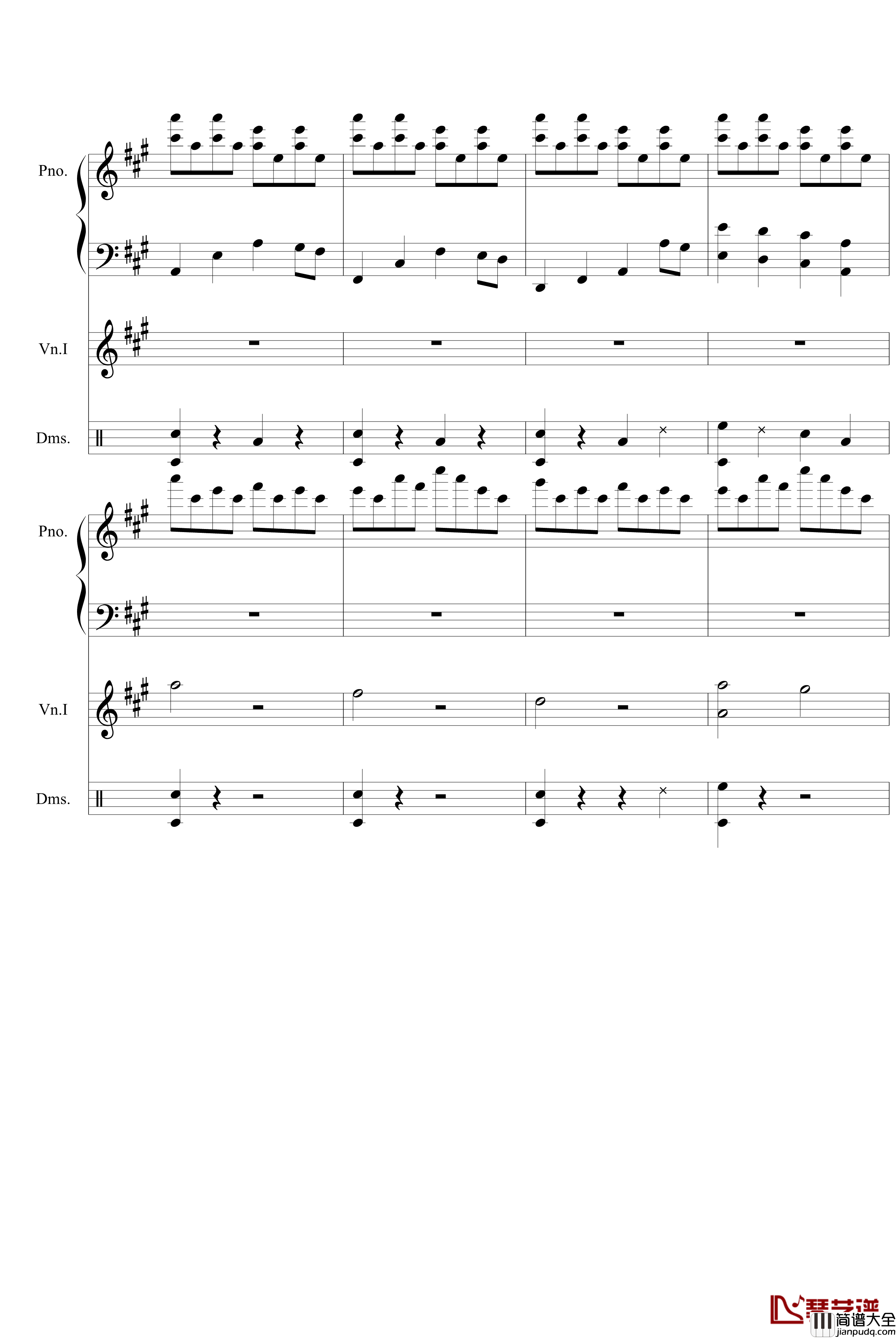 雨幕茫茫钢琴谱_吴越