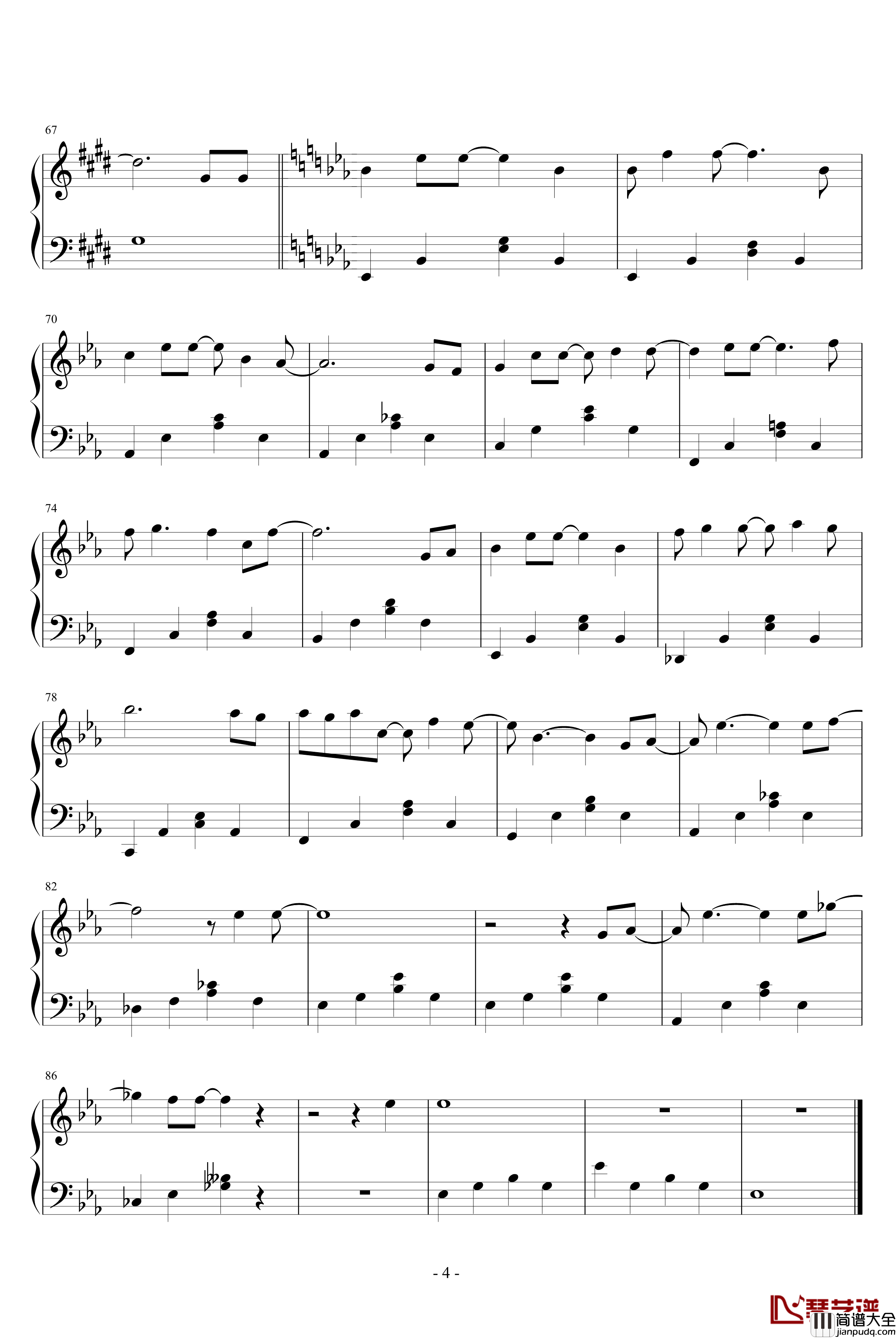 七百年后钢琴谱_陈奕迅