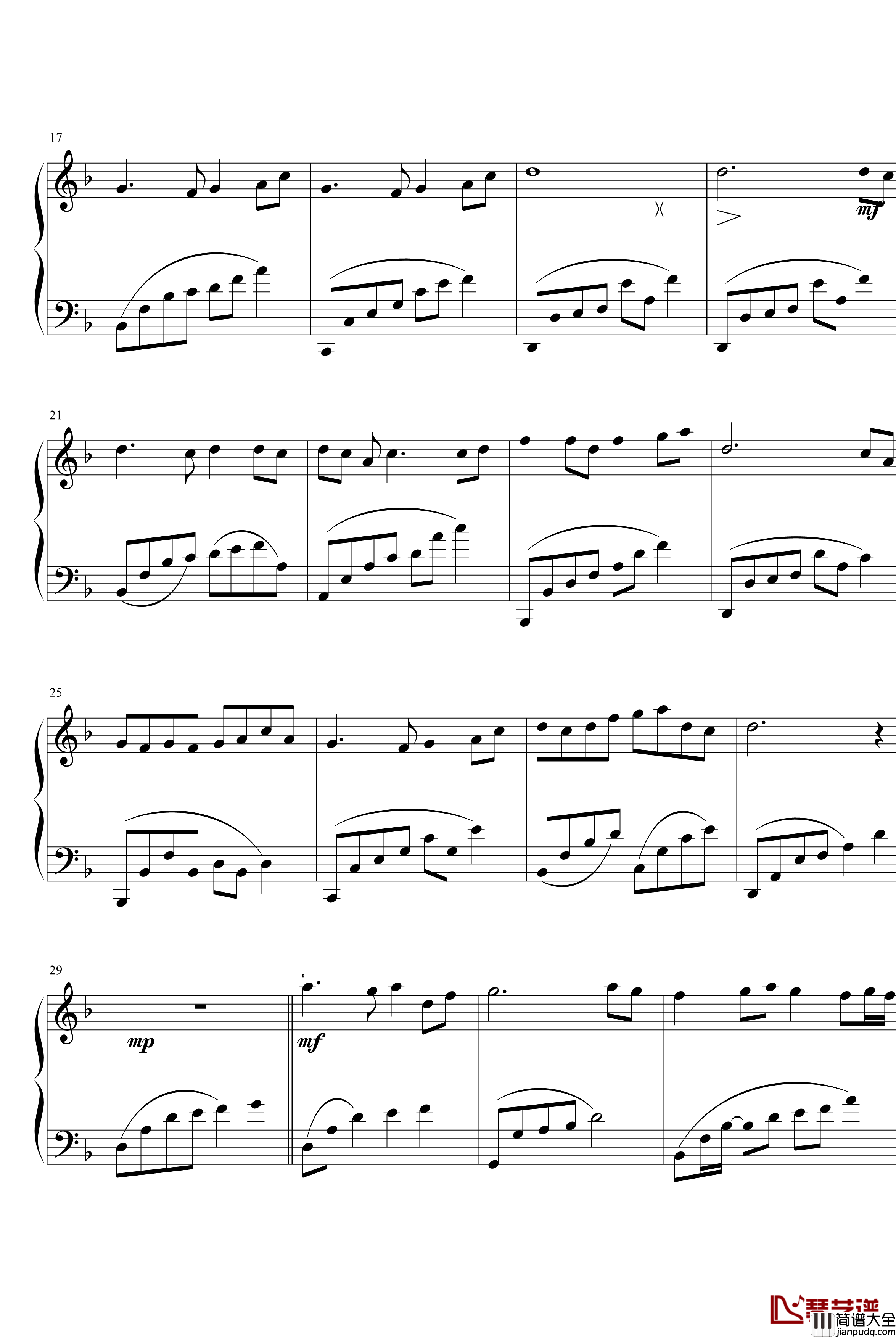 绿野仙踪钢琴谱_专辑_乱红__陈悦