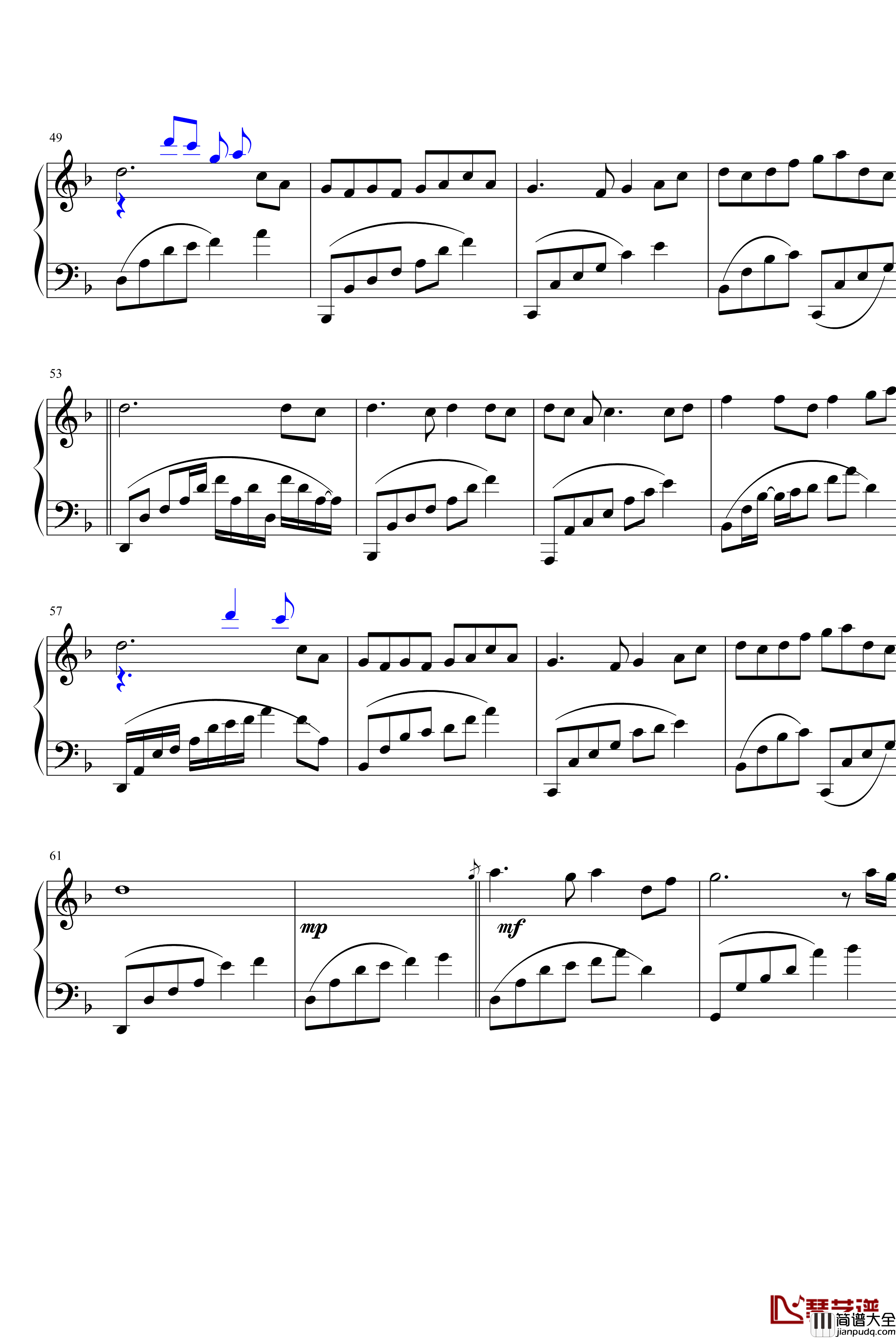 绿野仙踪钢琴谱_专辑_乱红__陈悦