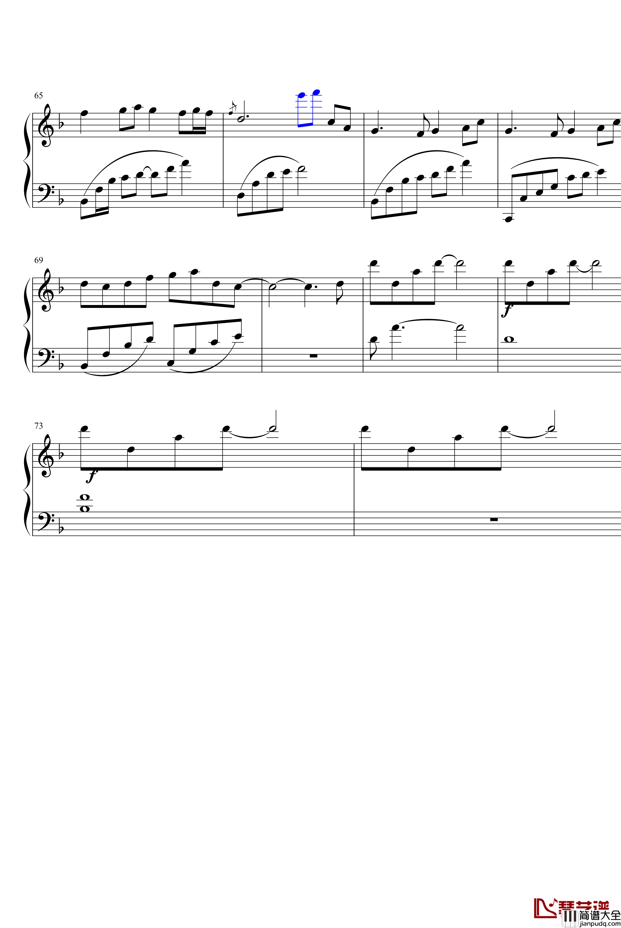 绿野仙踪钢琴谱_专辑_乱红__陈悦