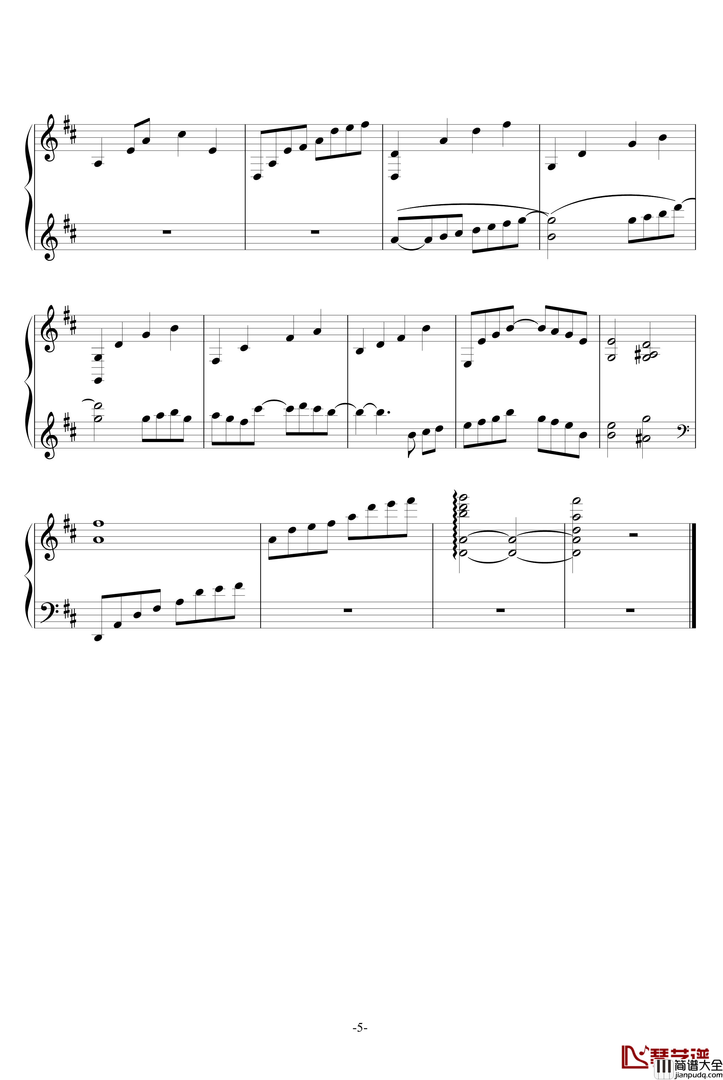 冬日的微笑钢琴谱_无铭