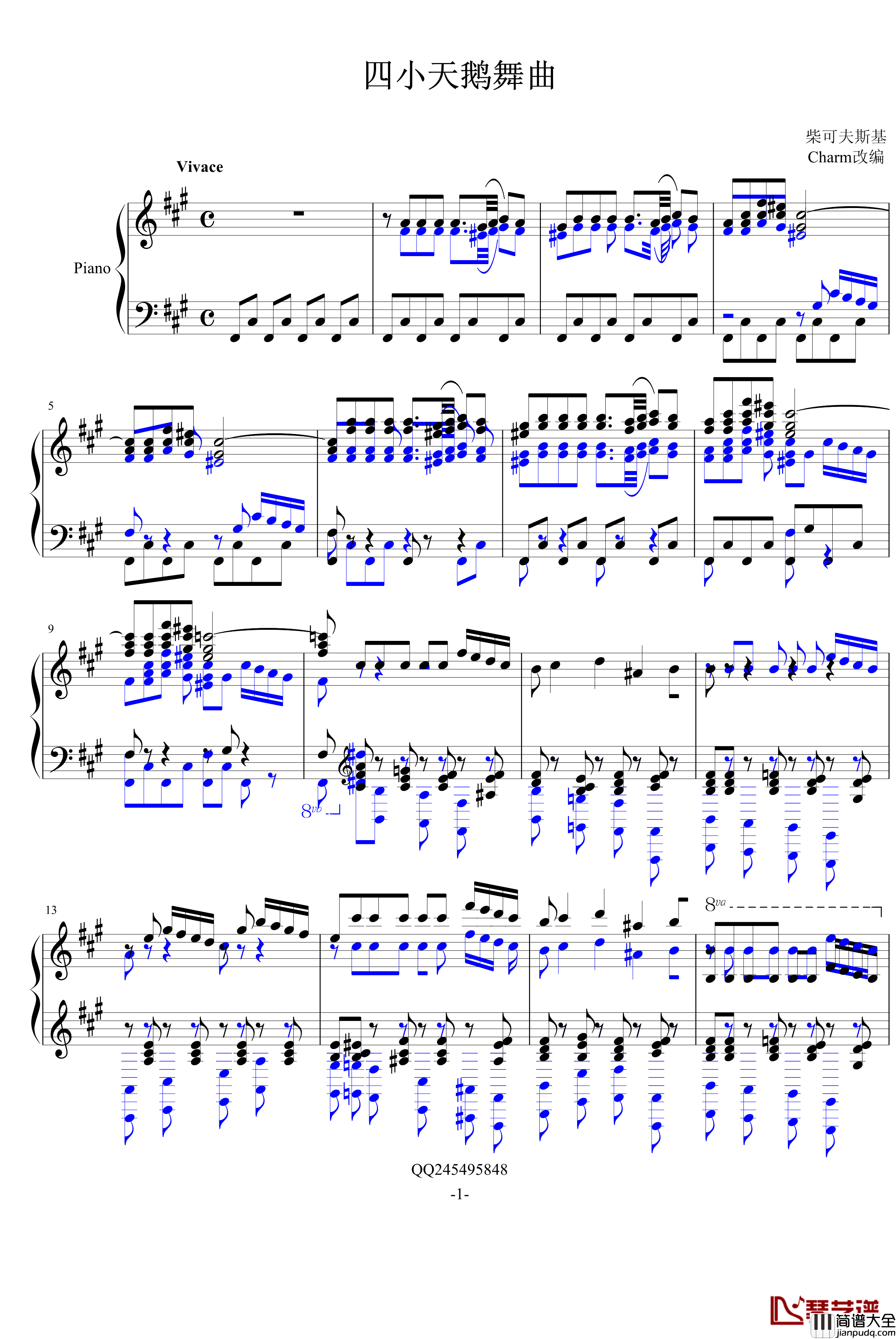 四小天鹅舞曲钢琴谱_复调_柴科夫斯基_Peter_Ilyich_Tchaikovsky