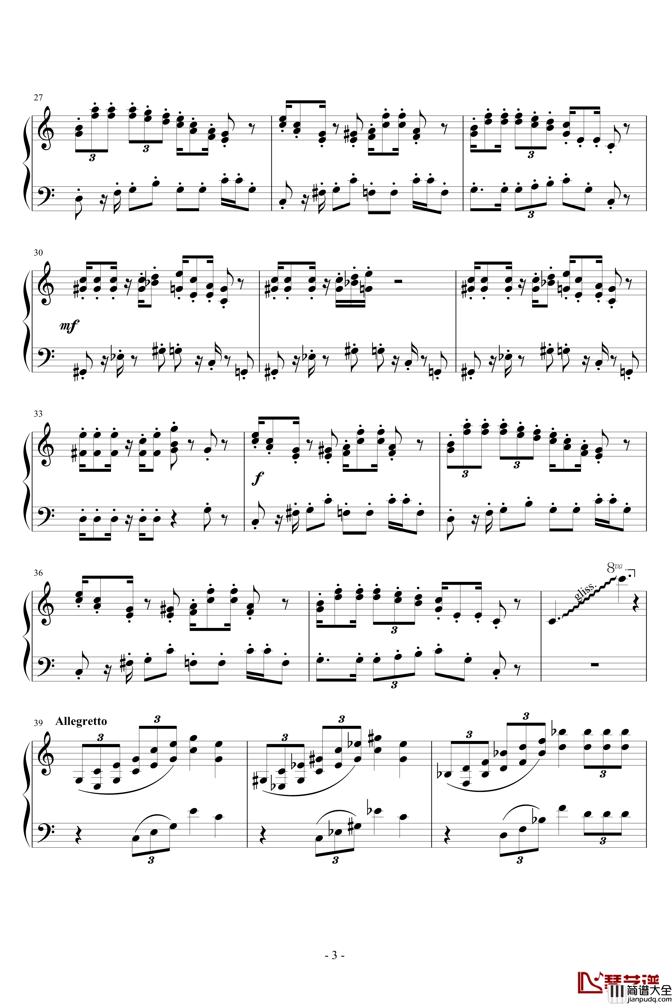 超级玛莉_Super_Mario_Bros.钢琴谱_完全优化版_超级玛莉