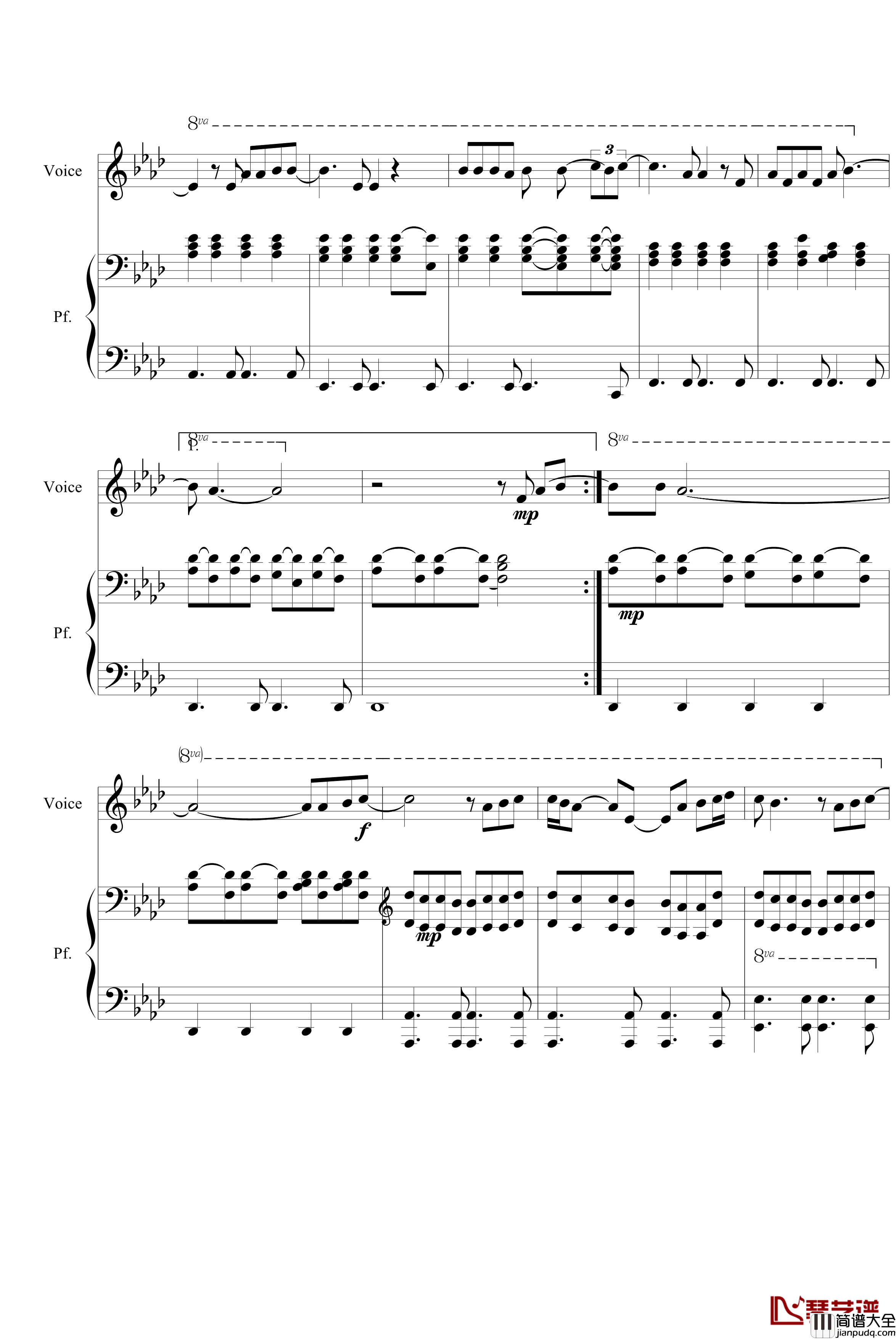 Run钢琴谱_Leona_Lewis_Leona_Lewis