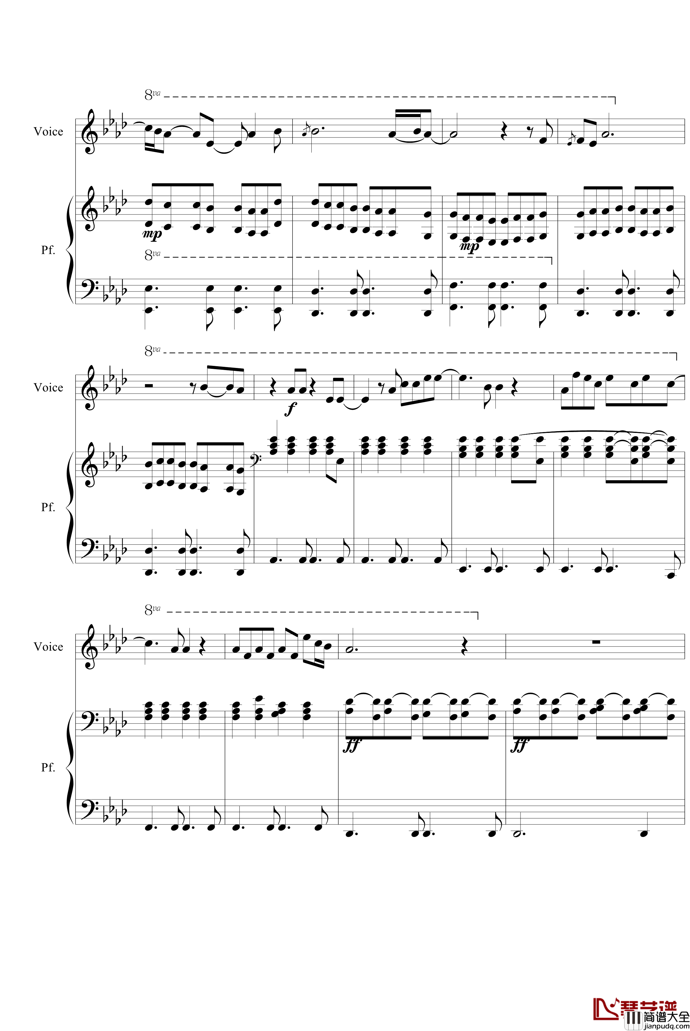 Run钢琴谱_Leona_Lewis_Leona_Lewis