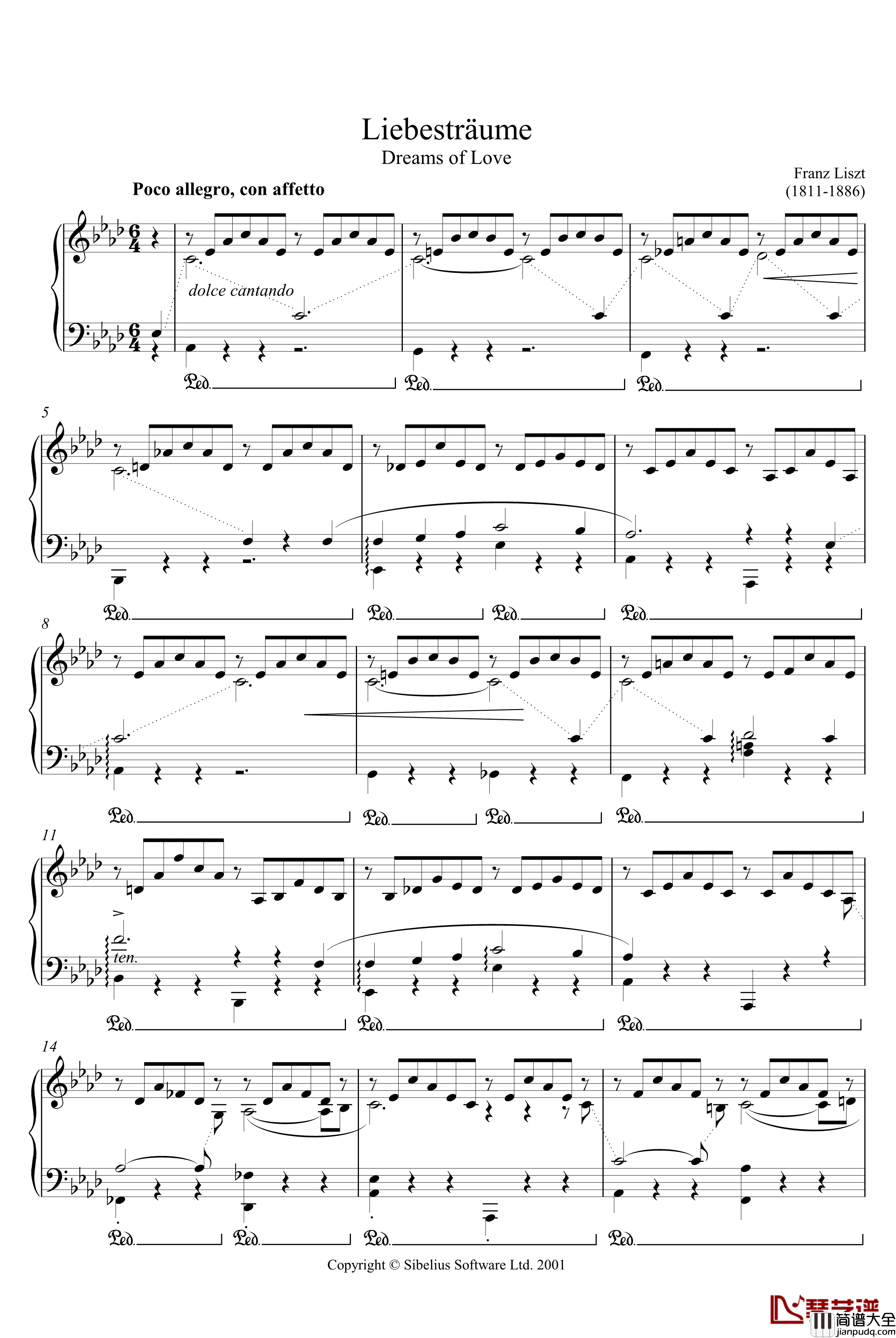 Liebestraume钢琴谱_Dreams_of_Love