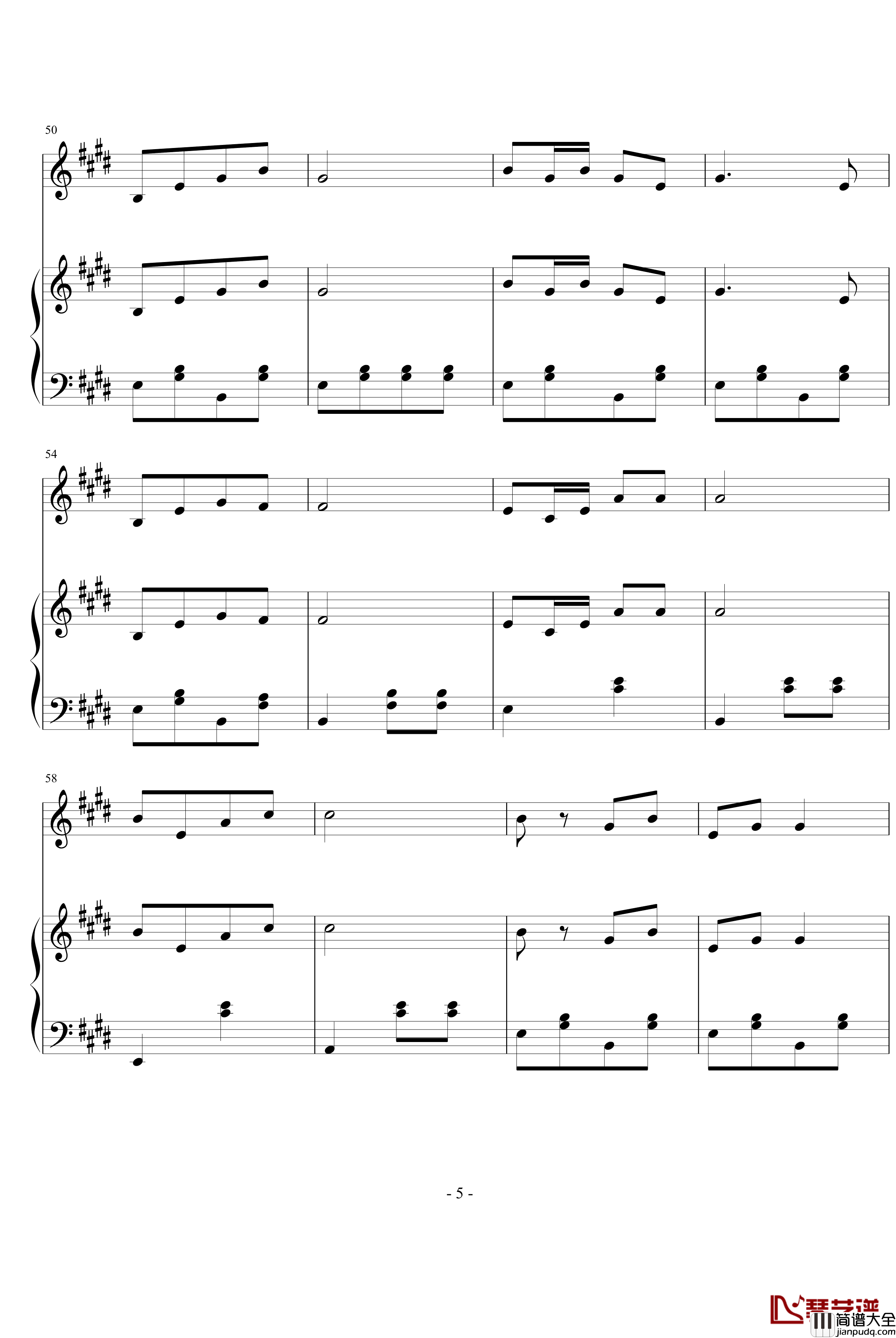 我们把祖国放在心窝里钢琴谱_花朵