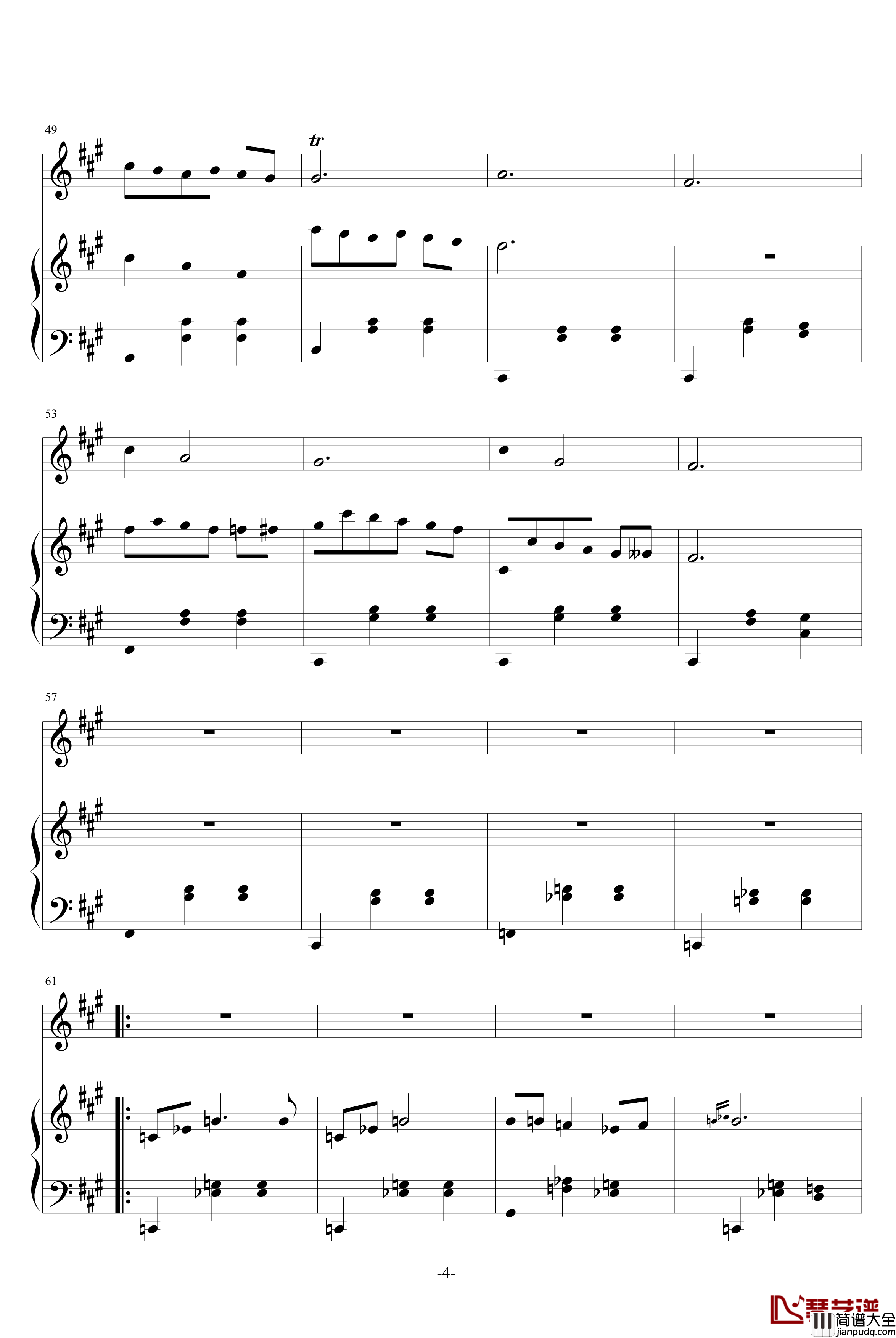 考试心情钢琴谱_钢琴+长笛_combusken