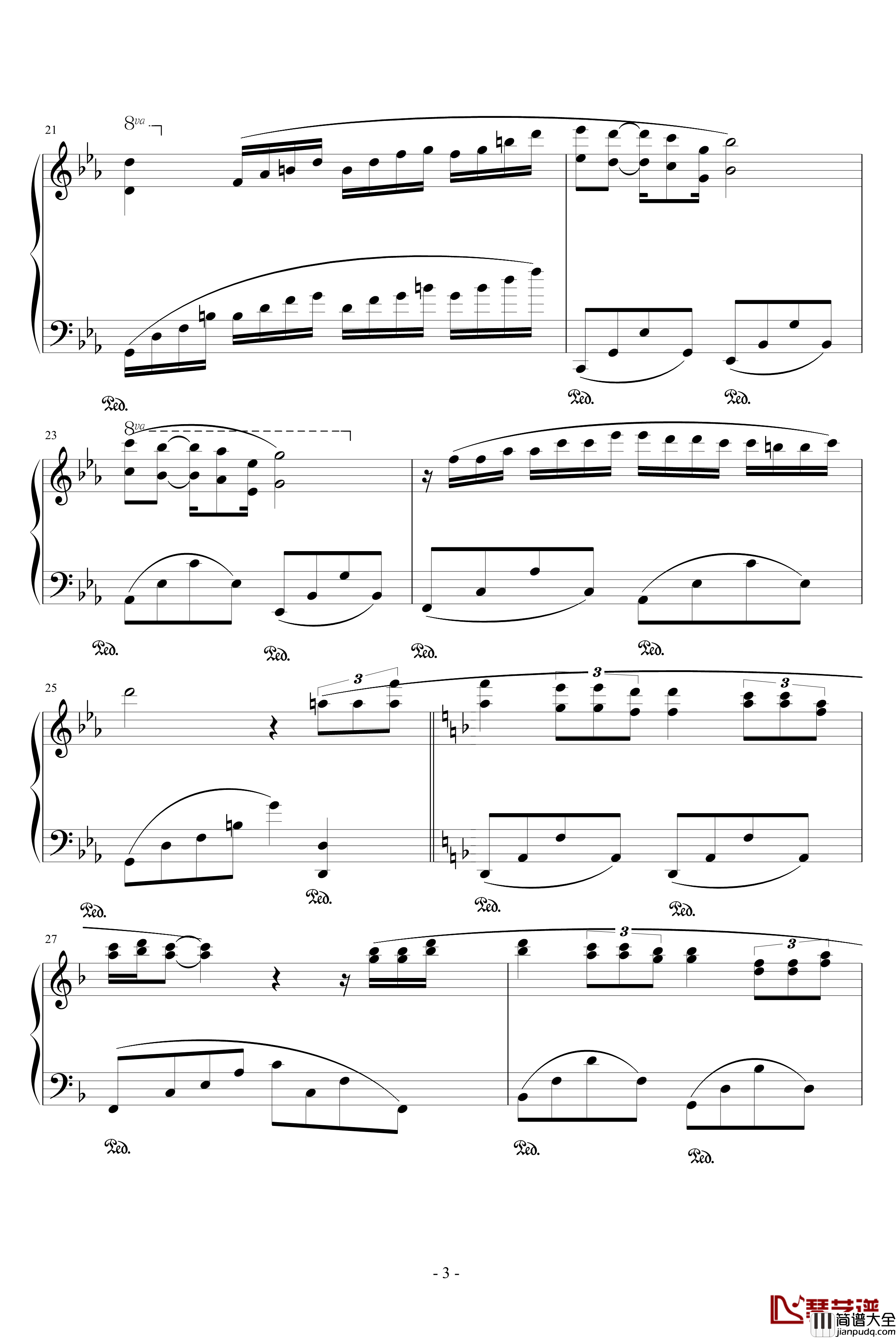 柔如彩虹钢琴谱_克莱德曼