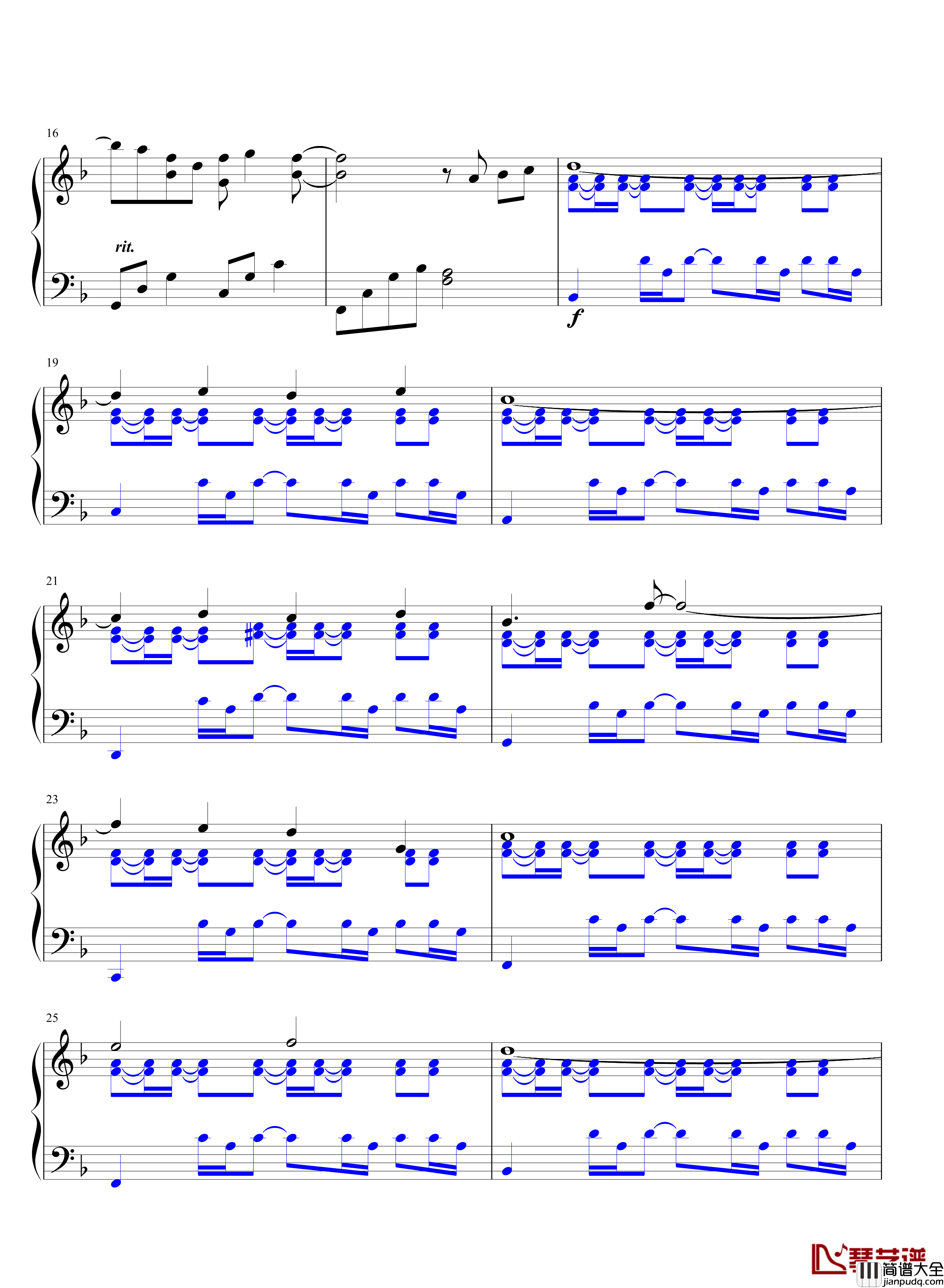 靛青的泪钢琴谱_1.1_幻光组合