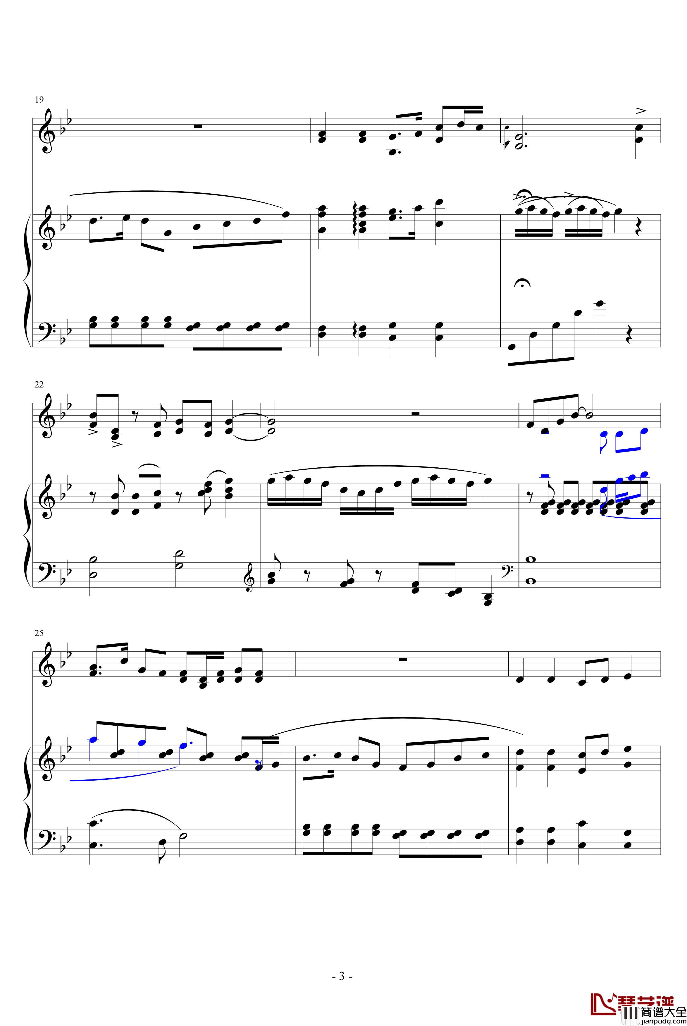 流水恋歌钢琴谱_中国名曲