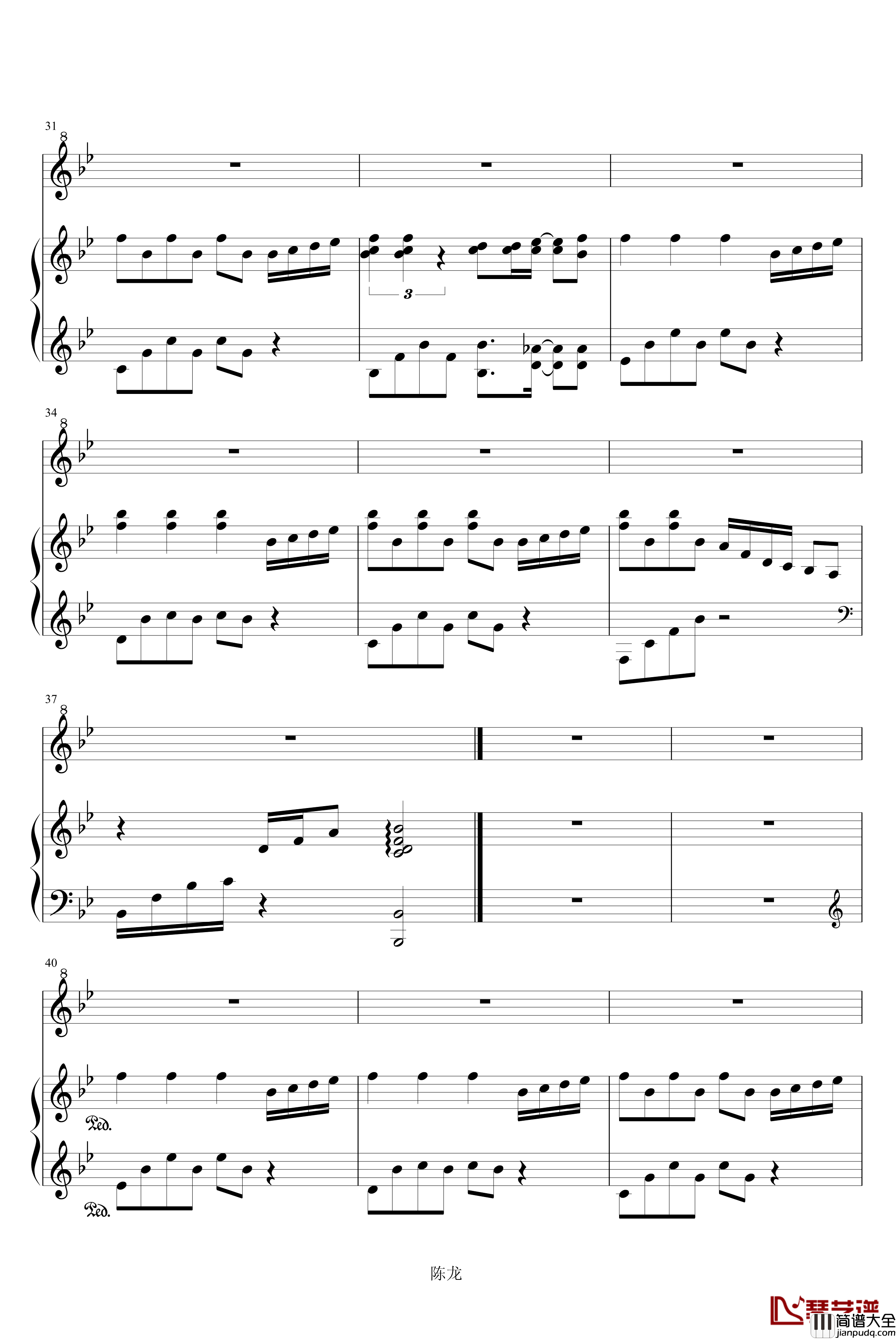 Bright_day钢琴谱_学姐版_听香