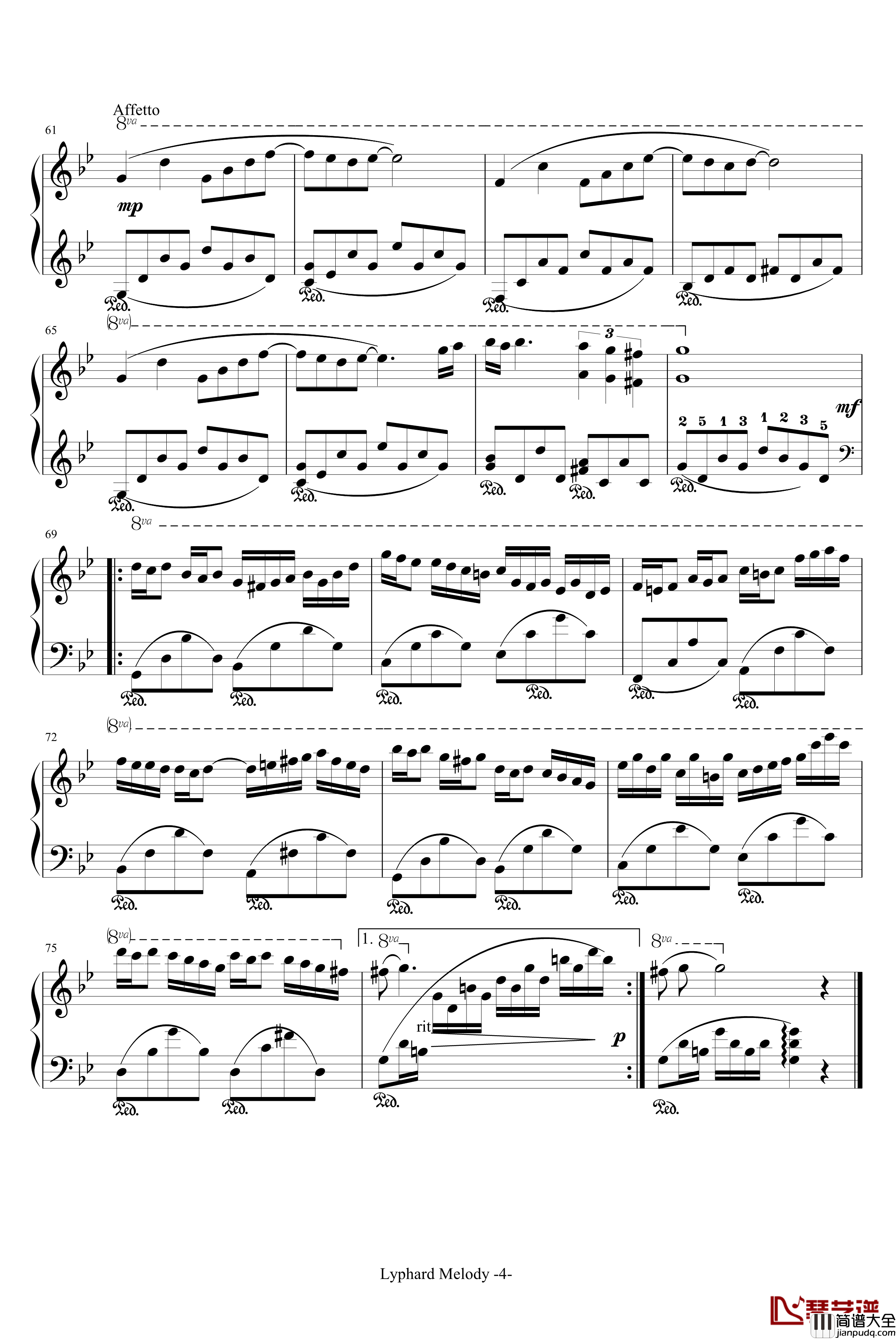 星空钢琴谱_适度简化_塞内维尔