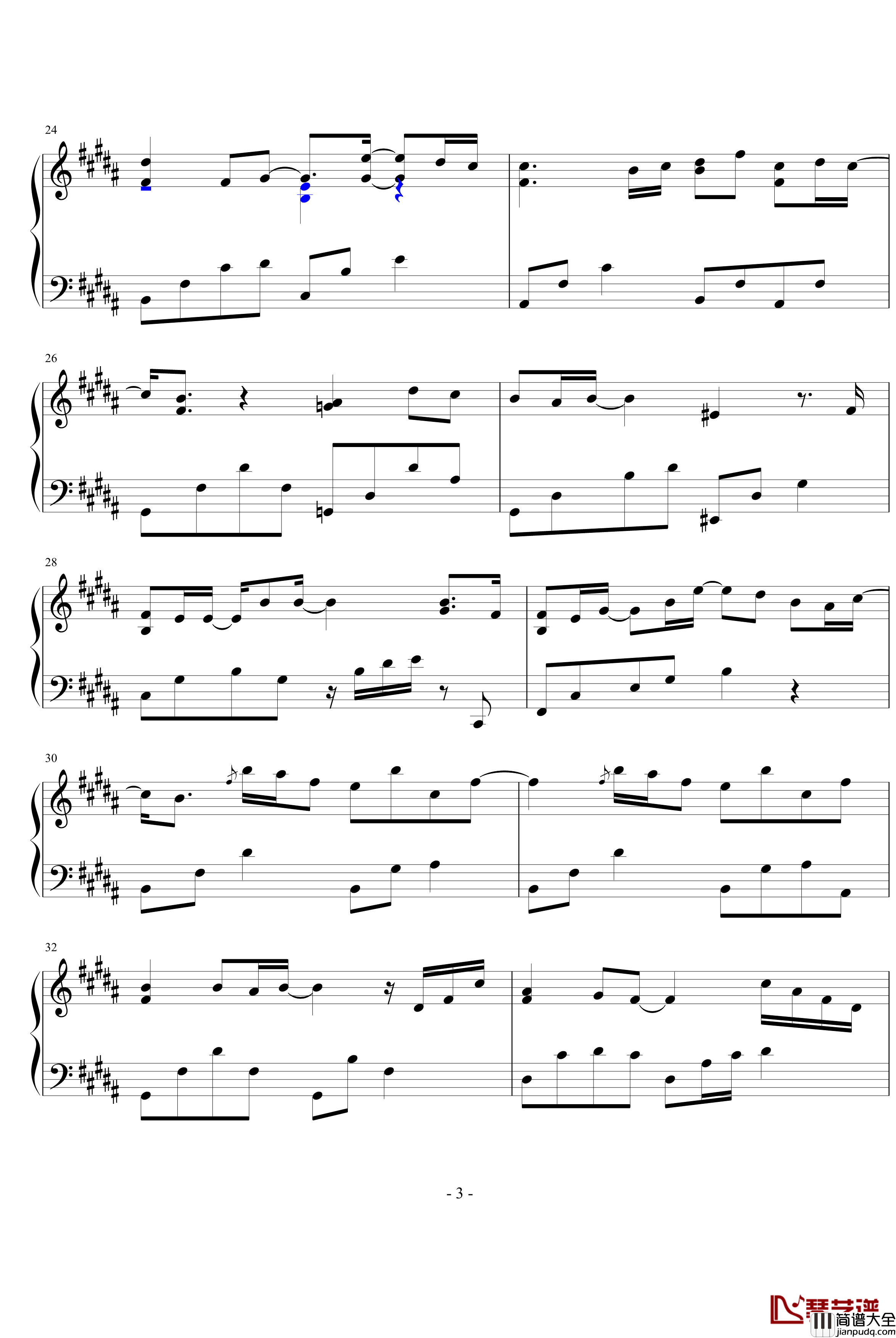 国境之南钢琴谱_海角七号_范逸臣