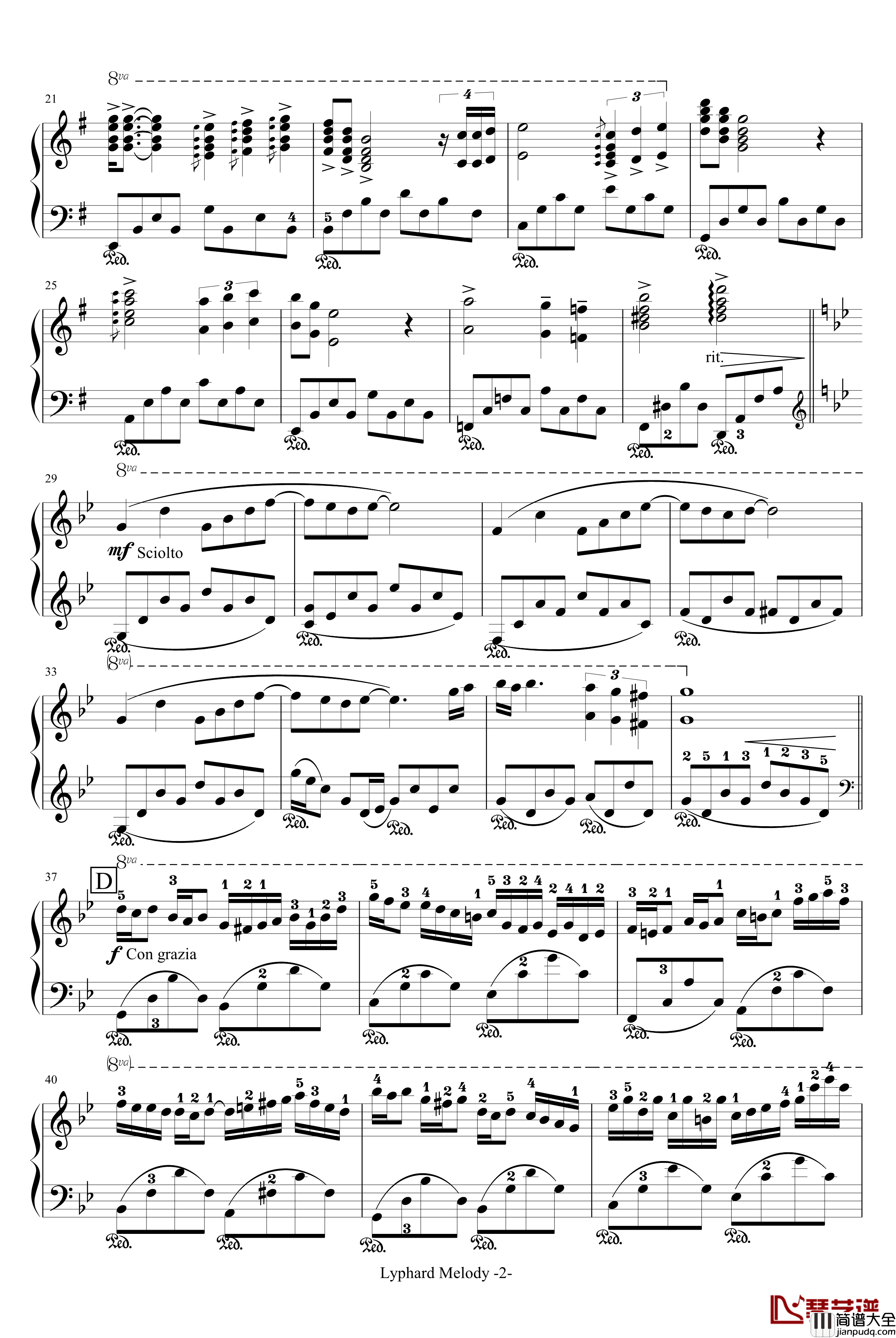 星空钢琴谱_带指法_塞内维尔