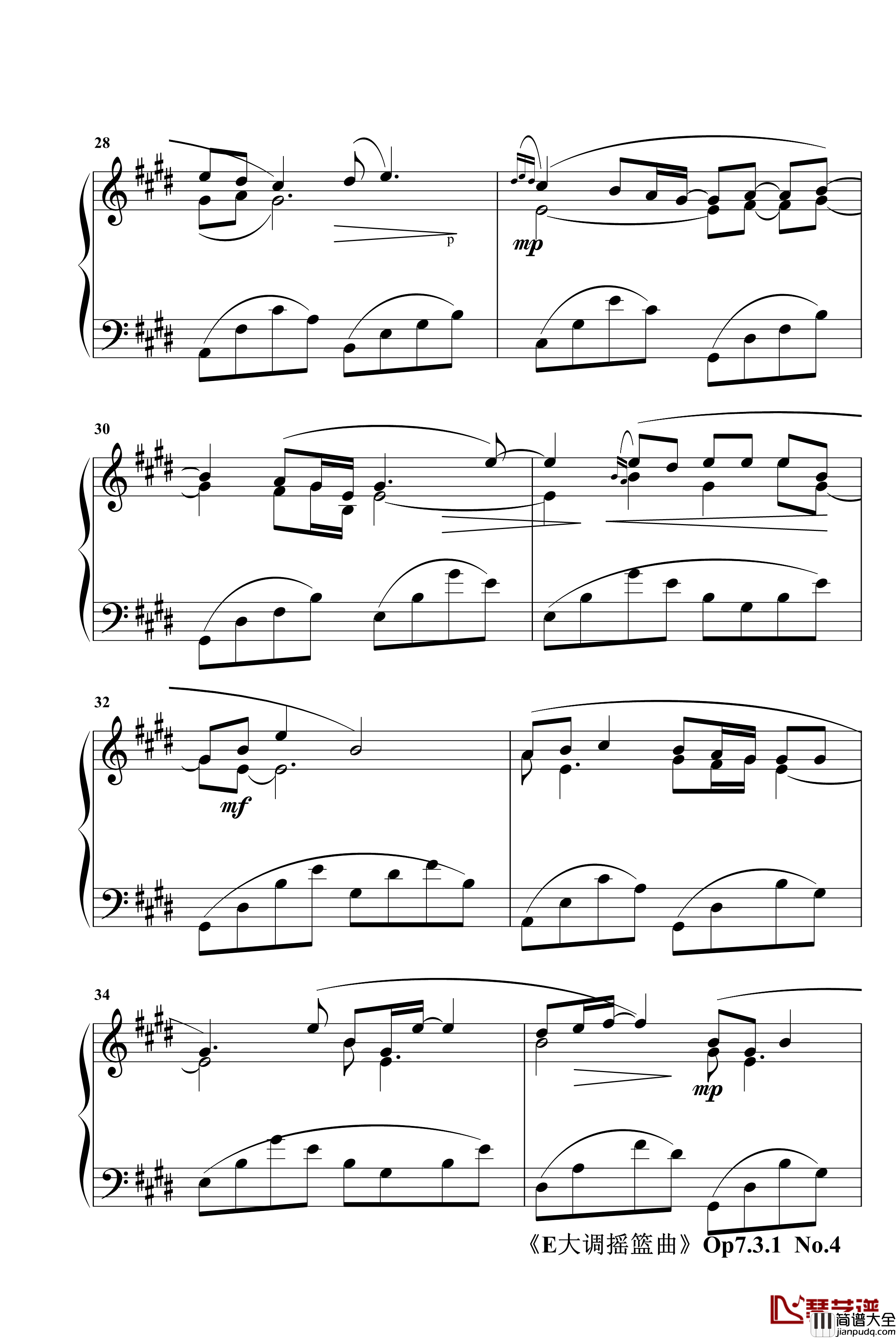 E大调摇篮曲Op7.3.1钢琴谱_jerry5743