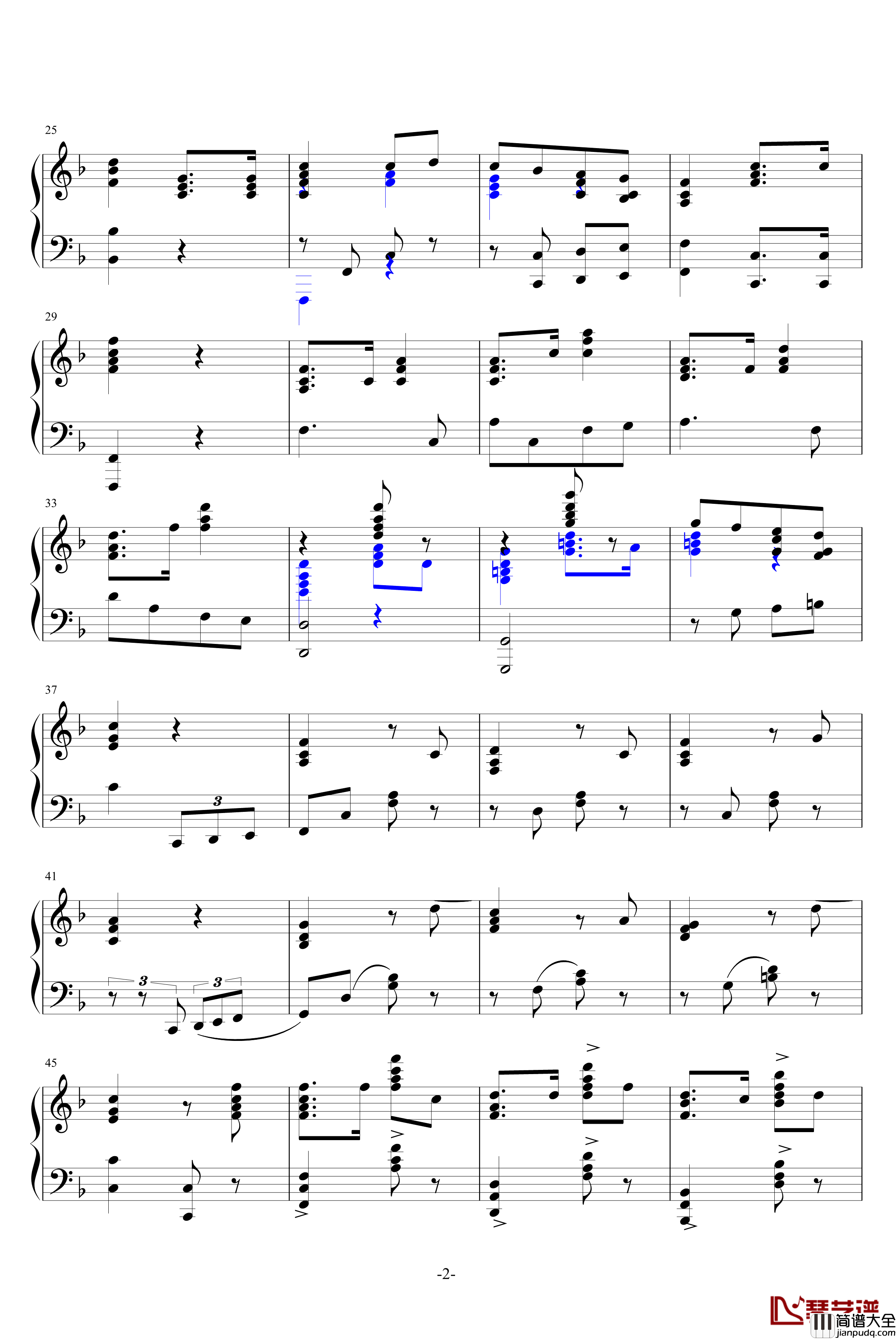 歌唱祖国钢琴谱_中国名曲