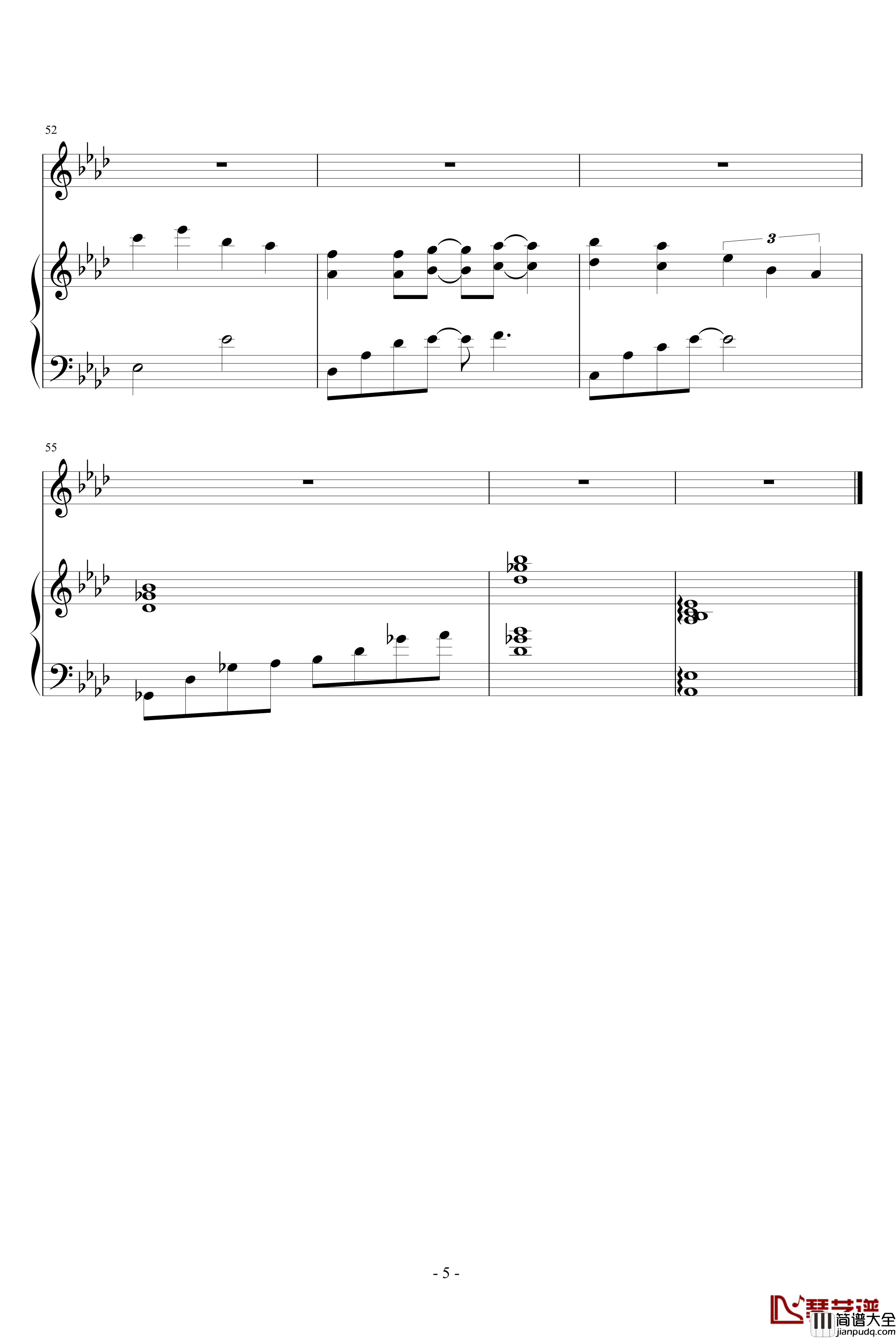 练习钢琴谱_弹唱版_刘德华