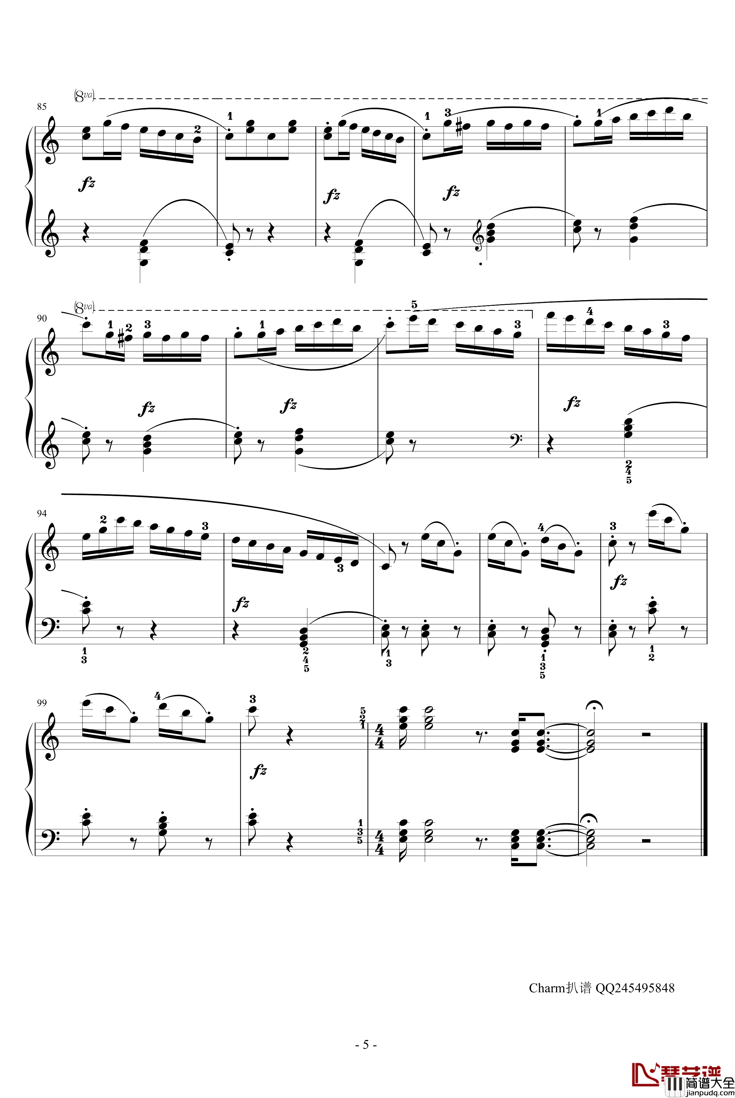 洋娃娃之梦钢琴谱_附指法_奥斯顿