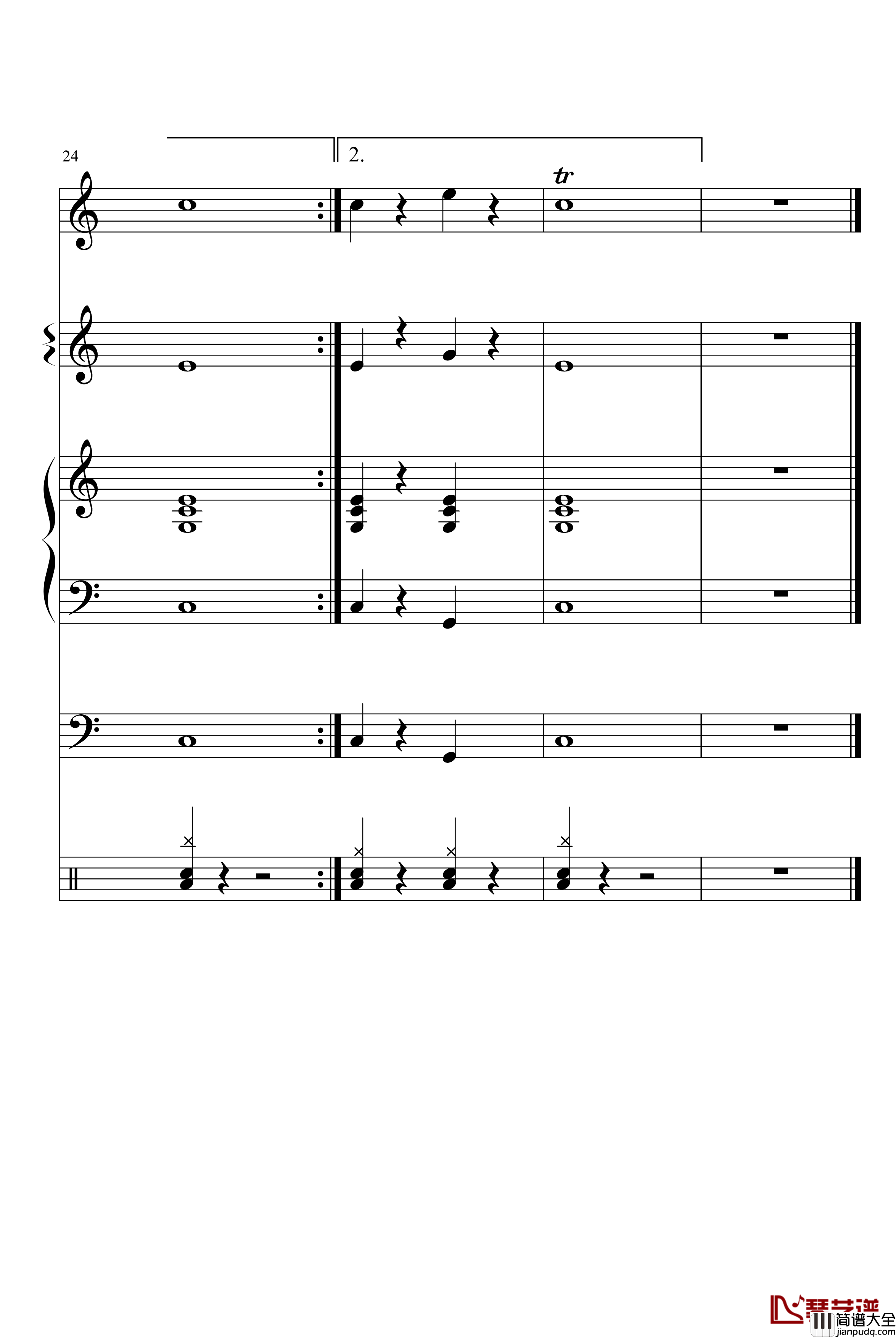 洋娃娃与小熊跳舞钢琴谱_小合奏_动漫影视