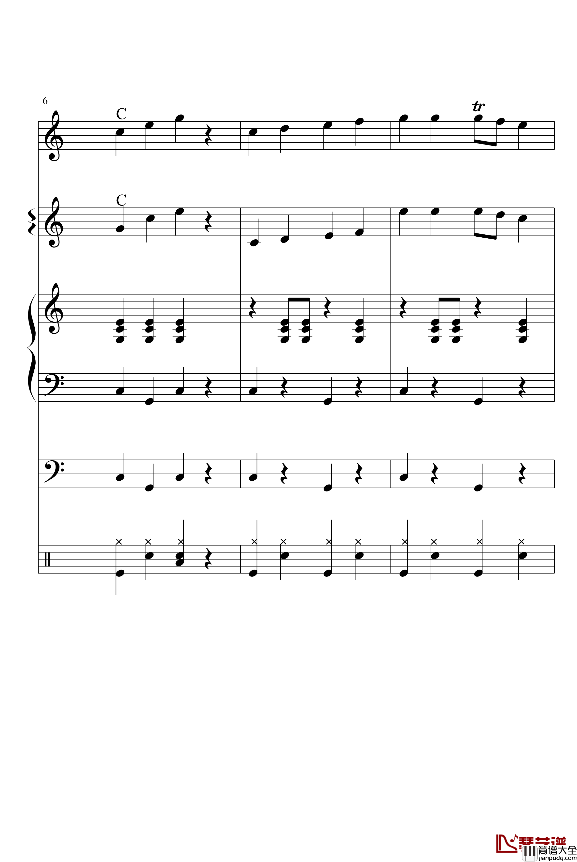 洋娃娃与小熊跳舞钢琴谱_小合奏_动漫影视