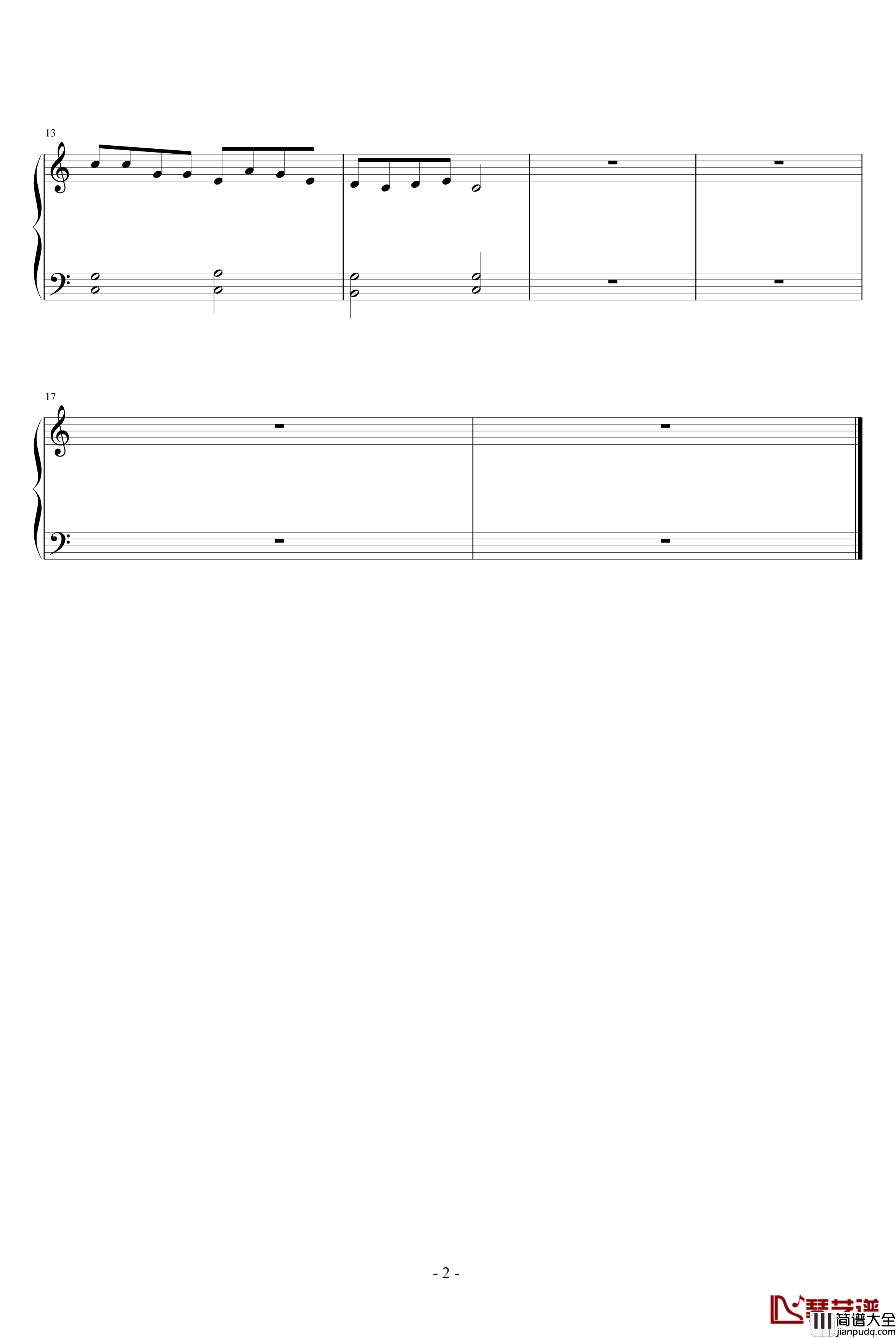 数鸭子钢琴谱_影视