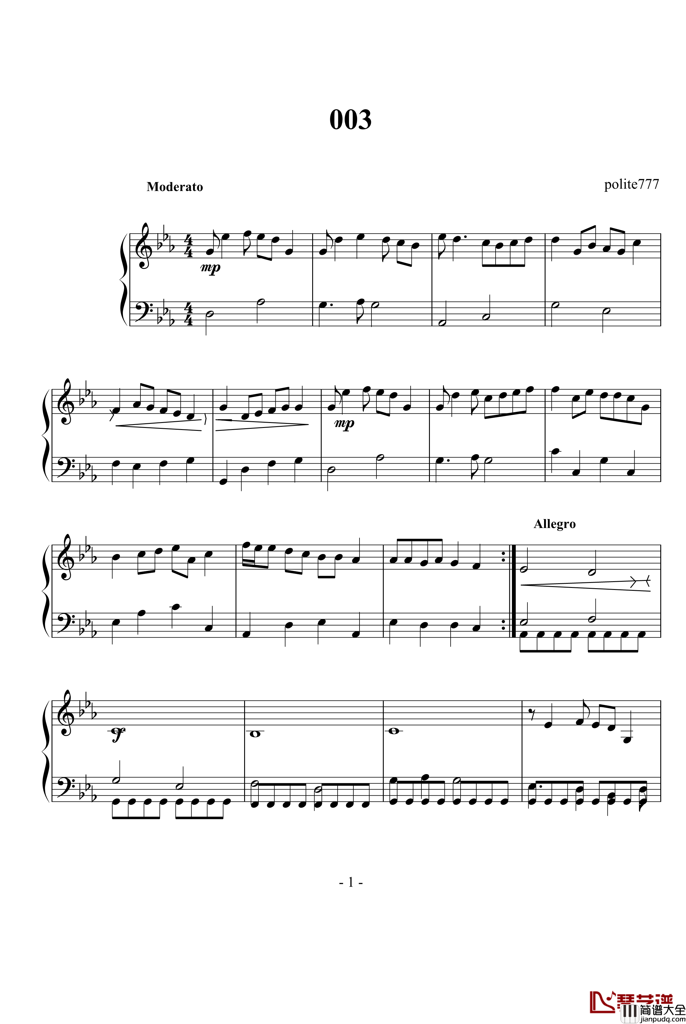 003钢琴谱_polite777