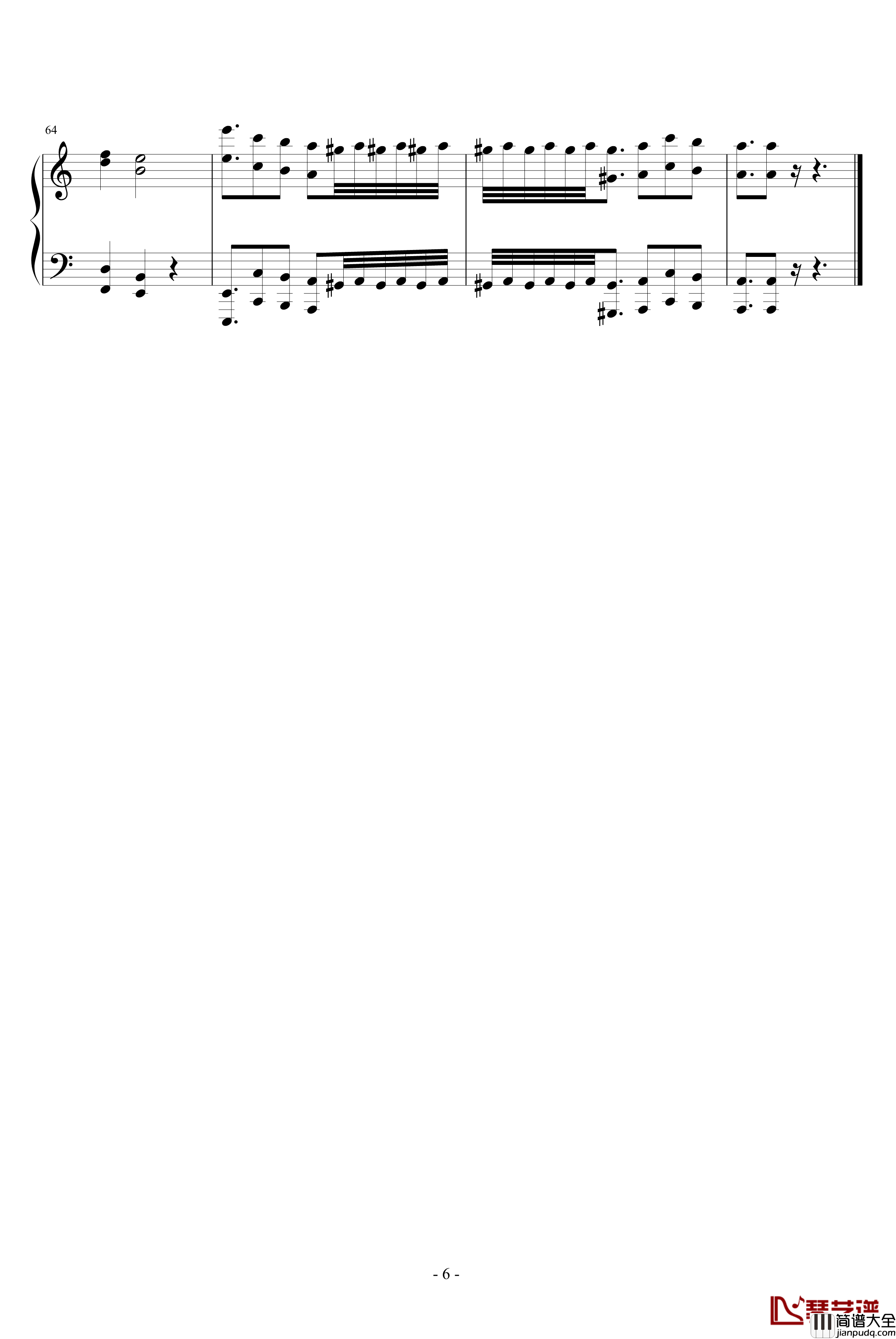 Destroyed钢琴谱_飒飒de淼