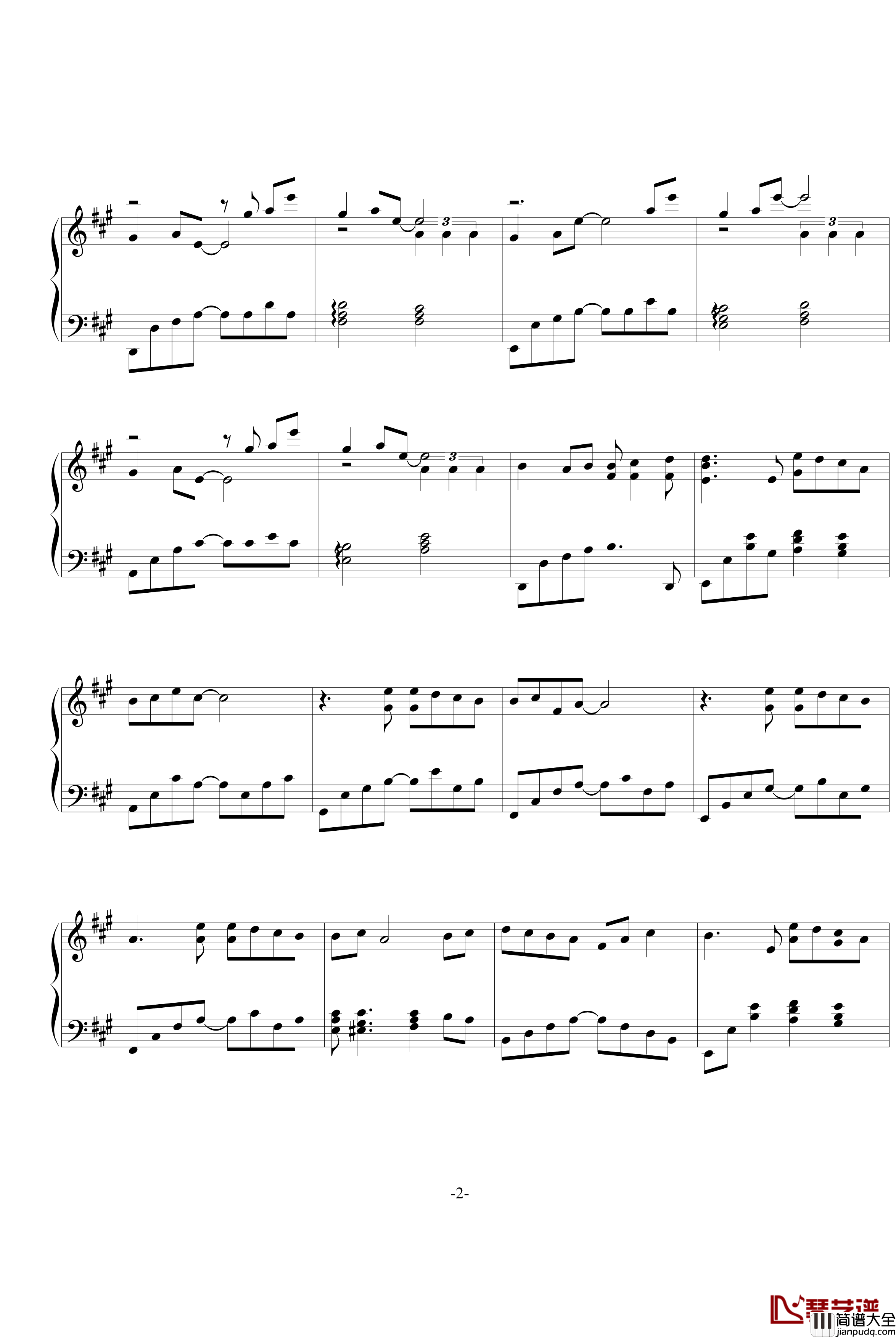 比我幸福钢琴谱_陈晓东