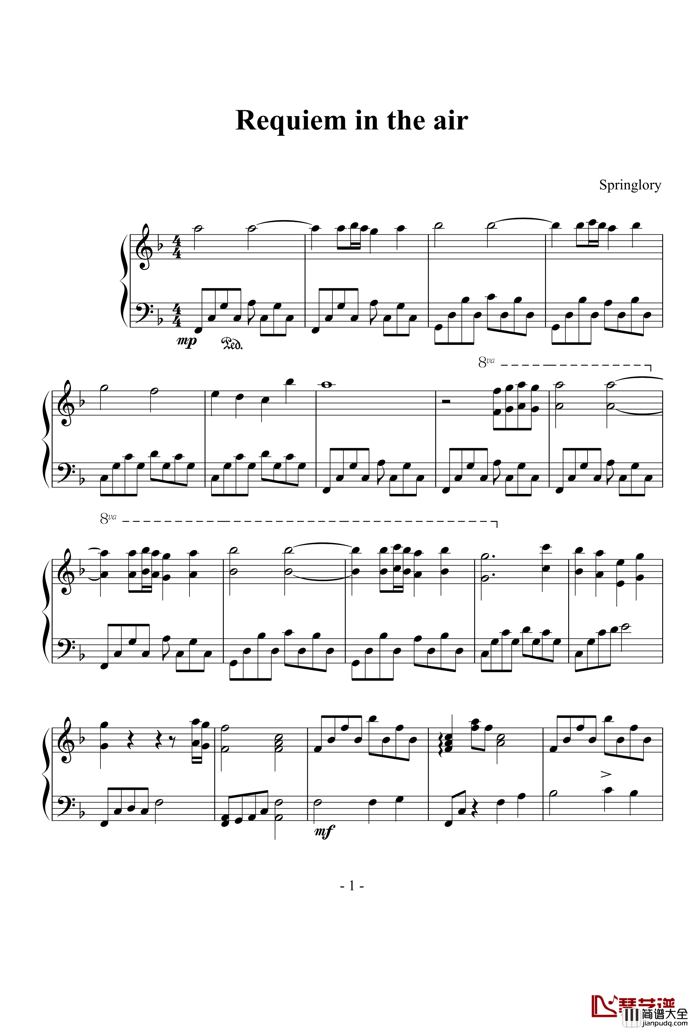 Requiem_in_the_air钢琴谱_黒石瞳