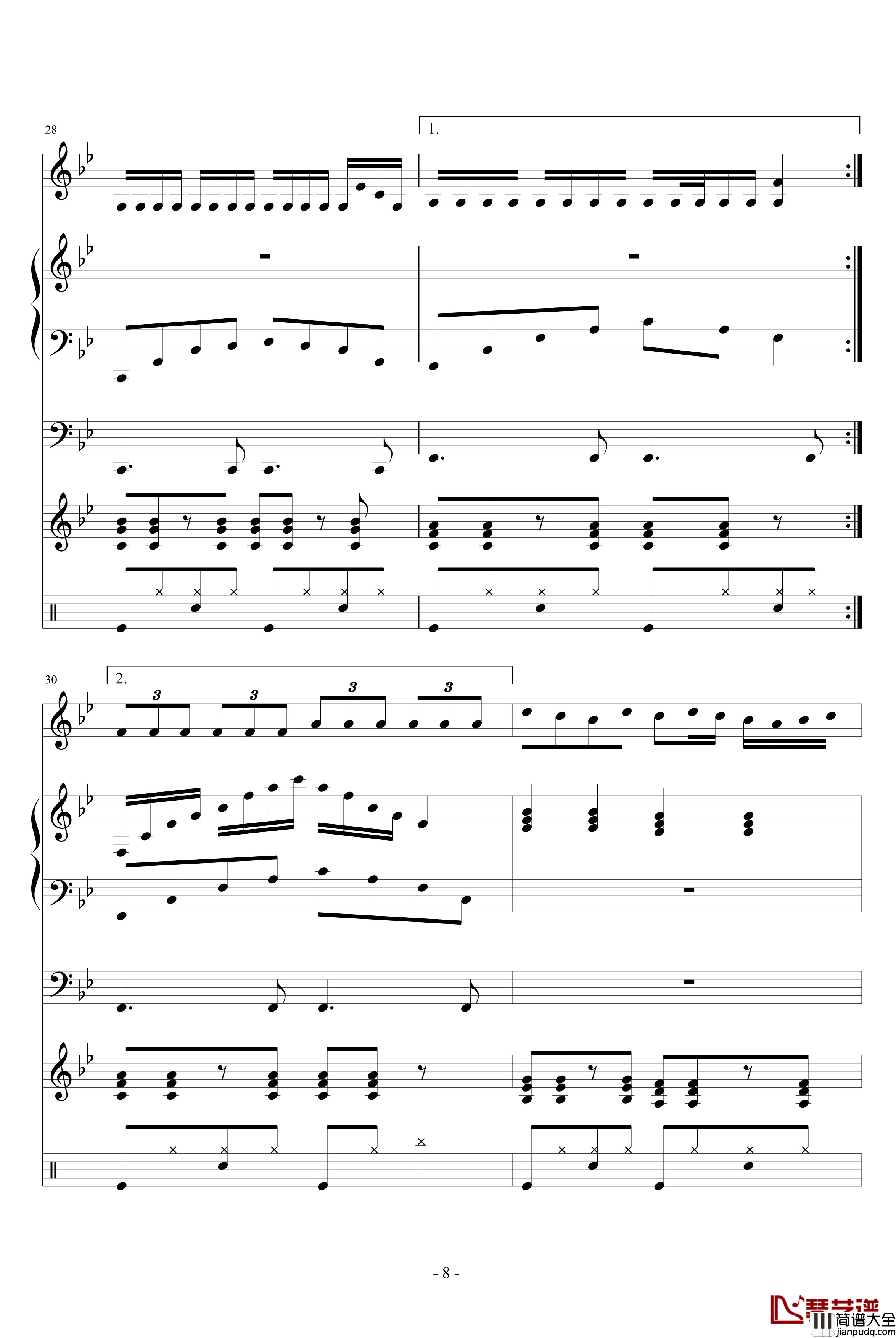 摇滚小天后钢琴谱_血腥残阳