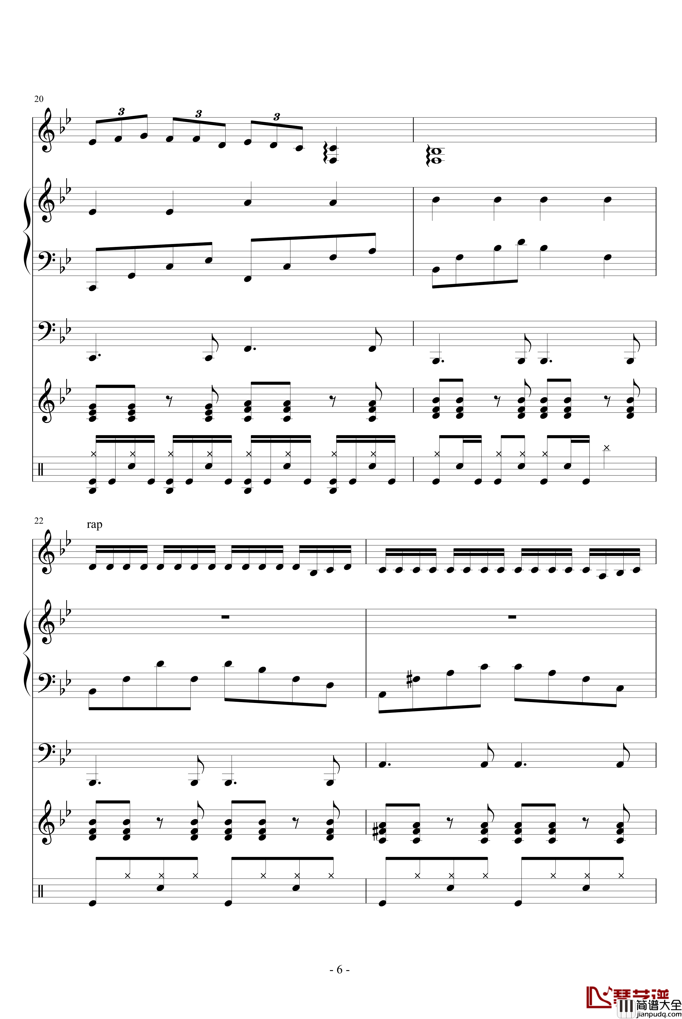 摇滚小天后钢琴谱_血腥残阳