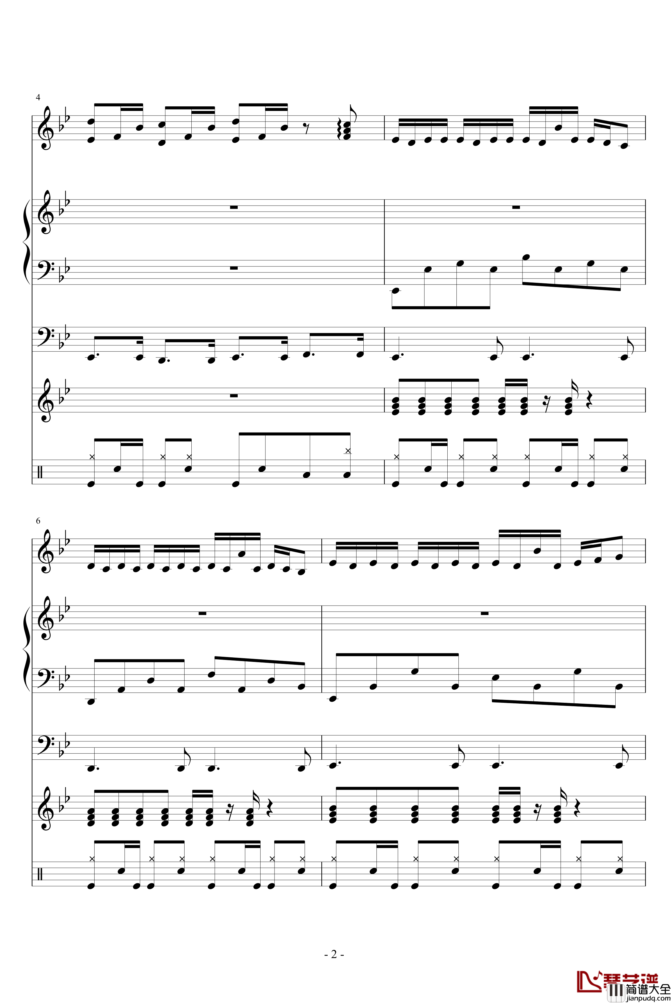 摇滚小天后钢琴谱_血腥残阳