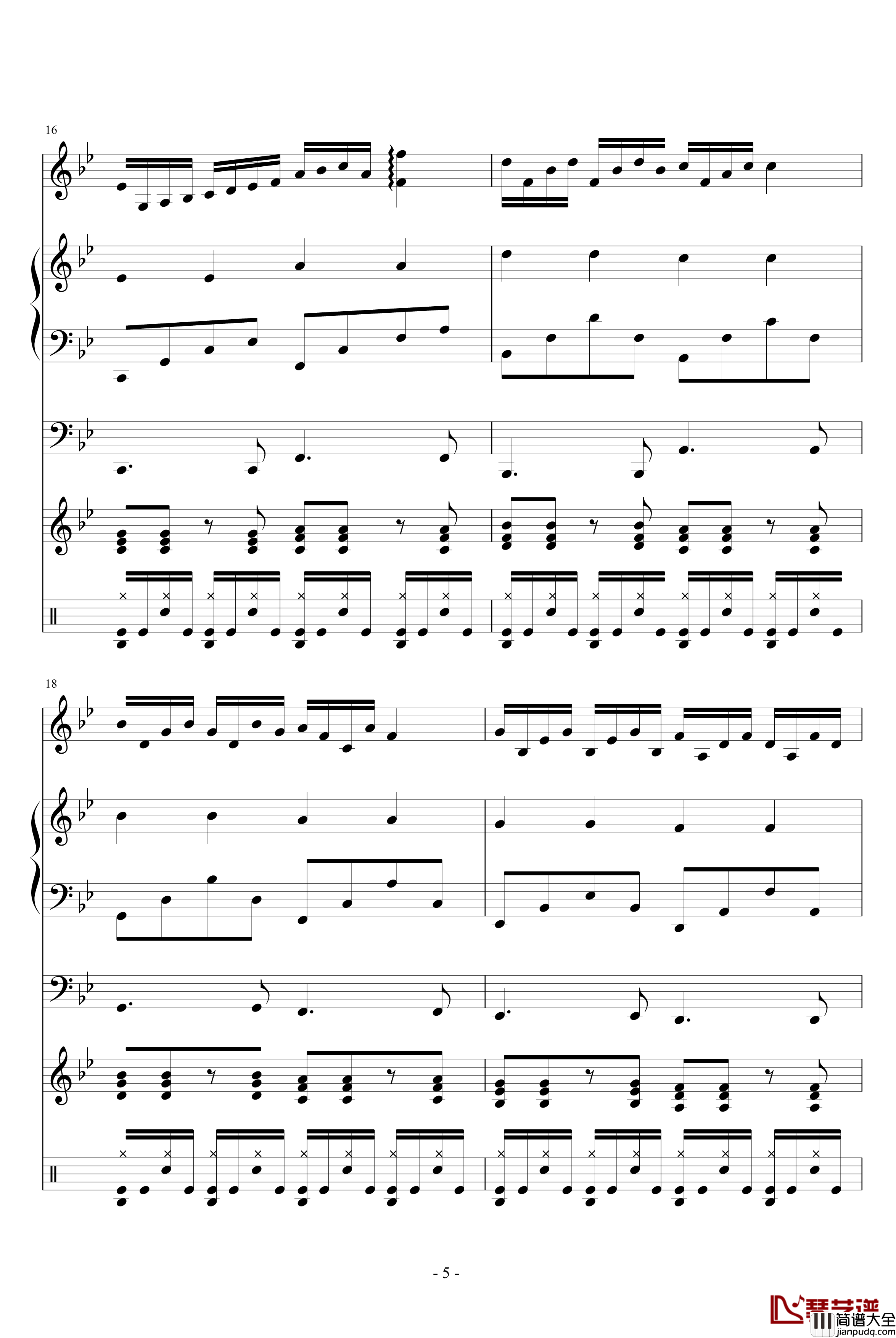 摇滚小天后钢琴谱_血腥残阳