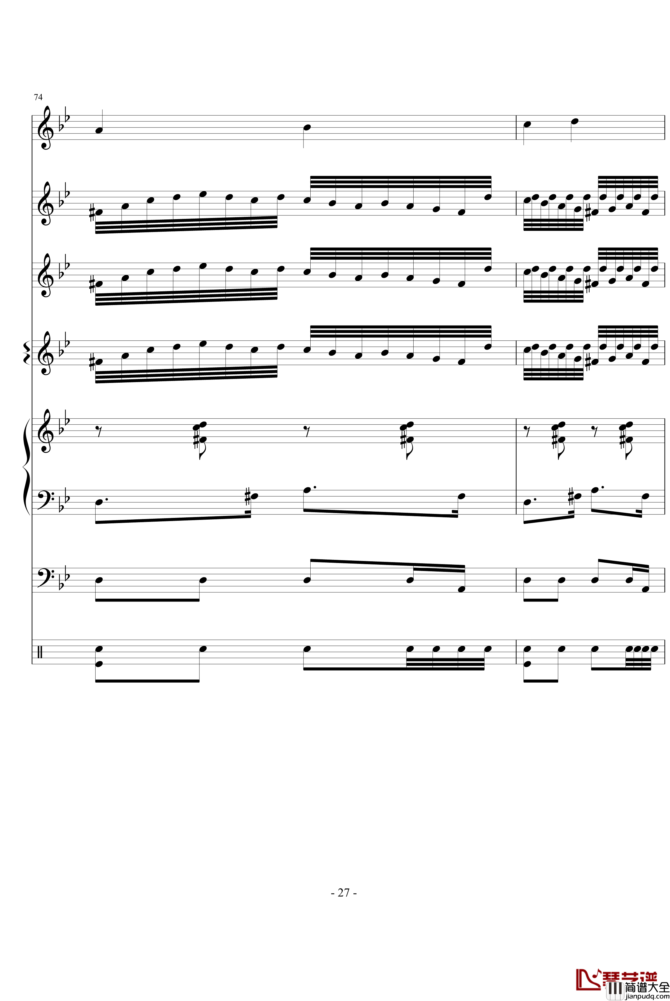 化妆舞会钢琴谱_世界名曲