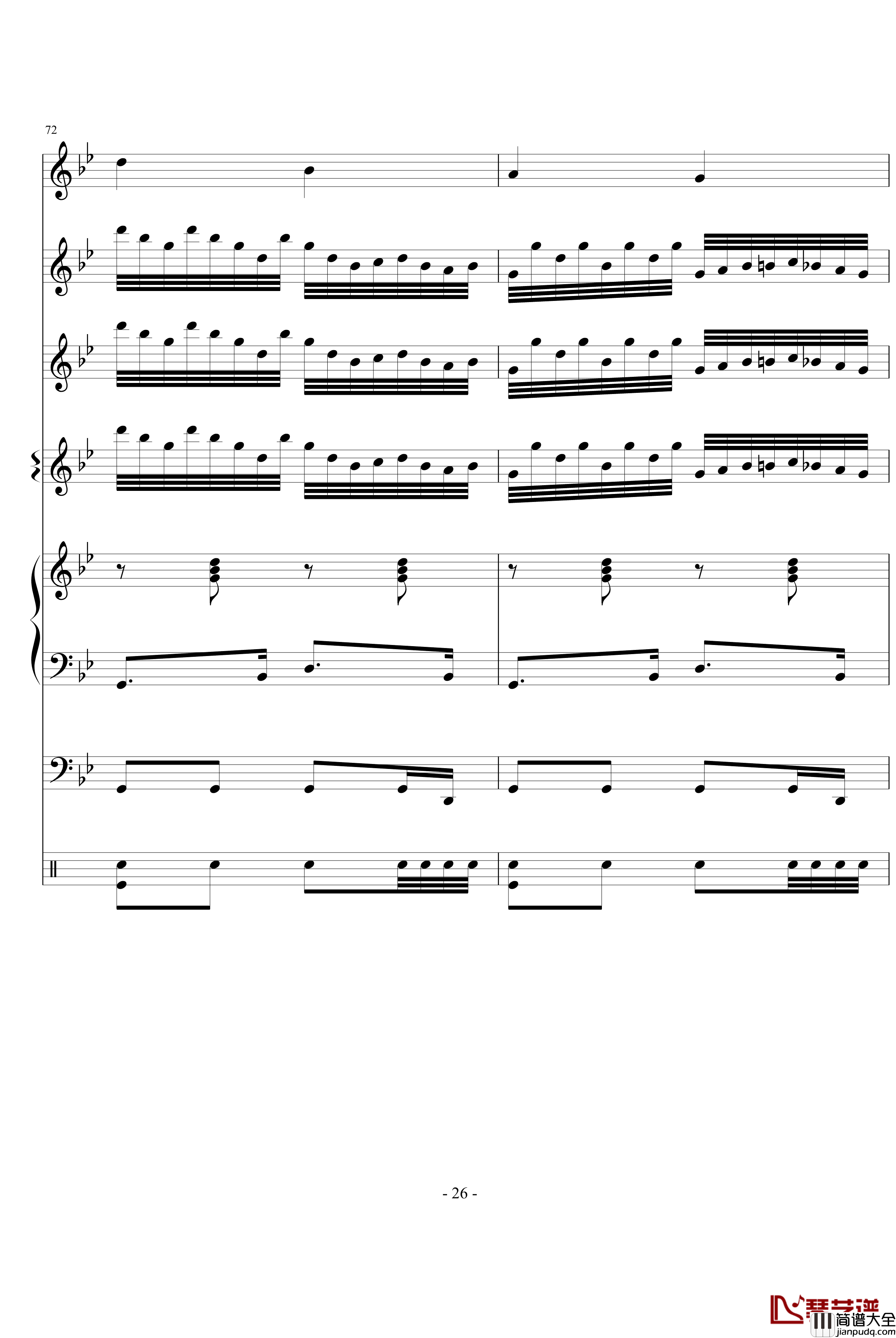 化妆舞会钢琴谱_世界名曲