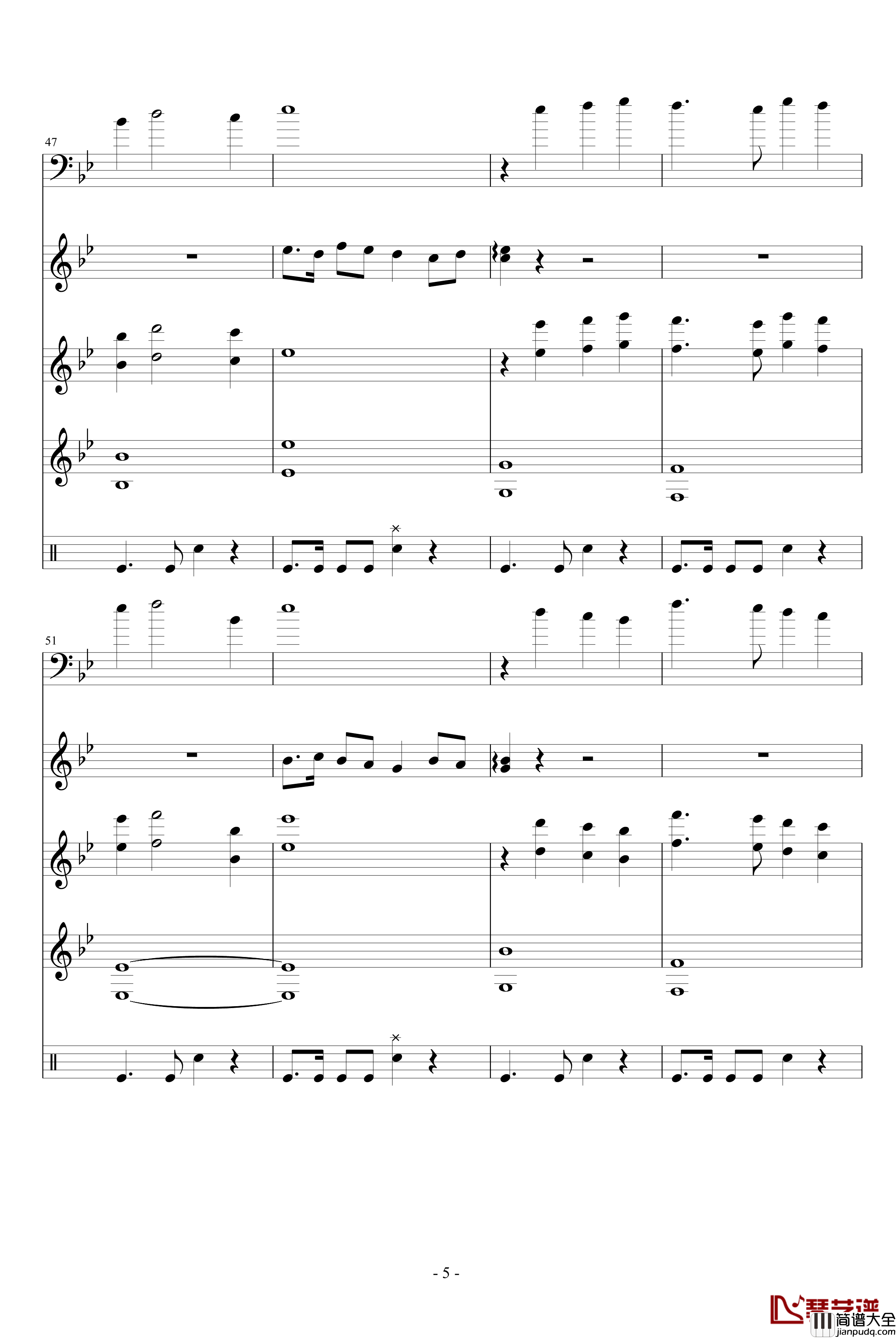 0711_茶馆_话剧片头曲钢琴谱_吴越