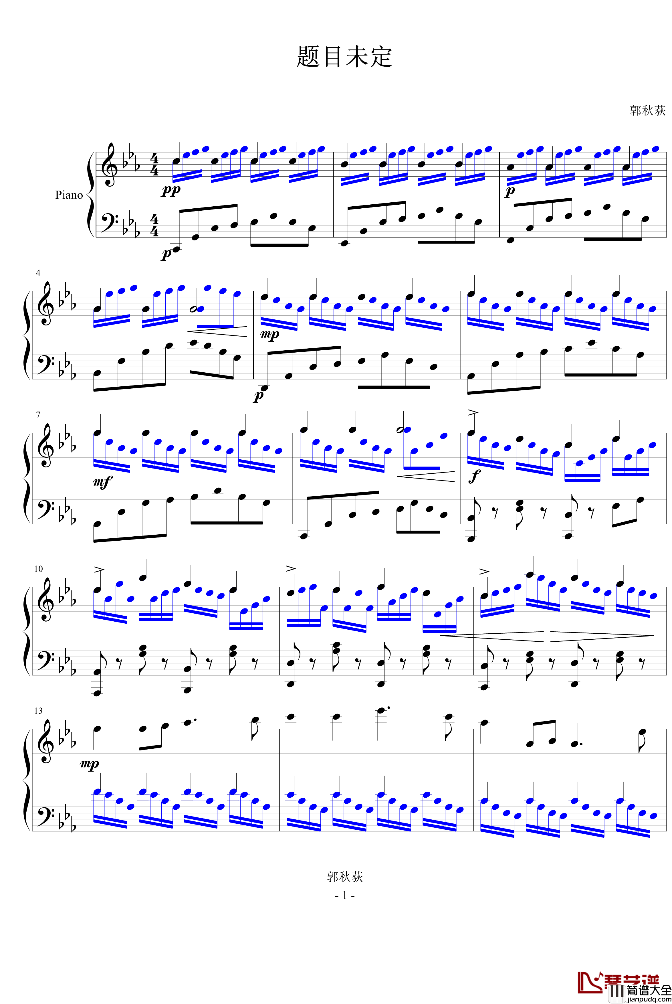 无题钢琴谱_血嘉