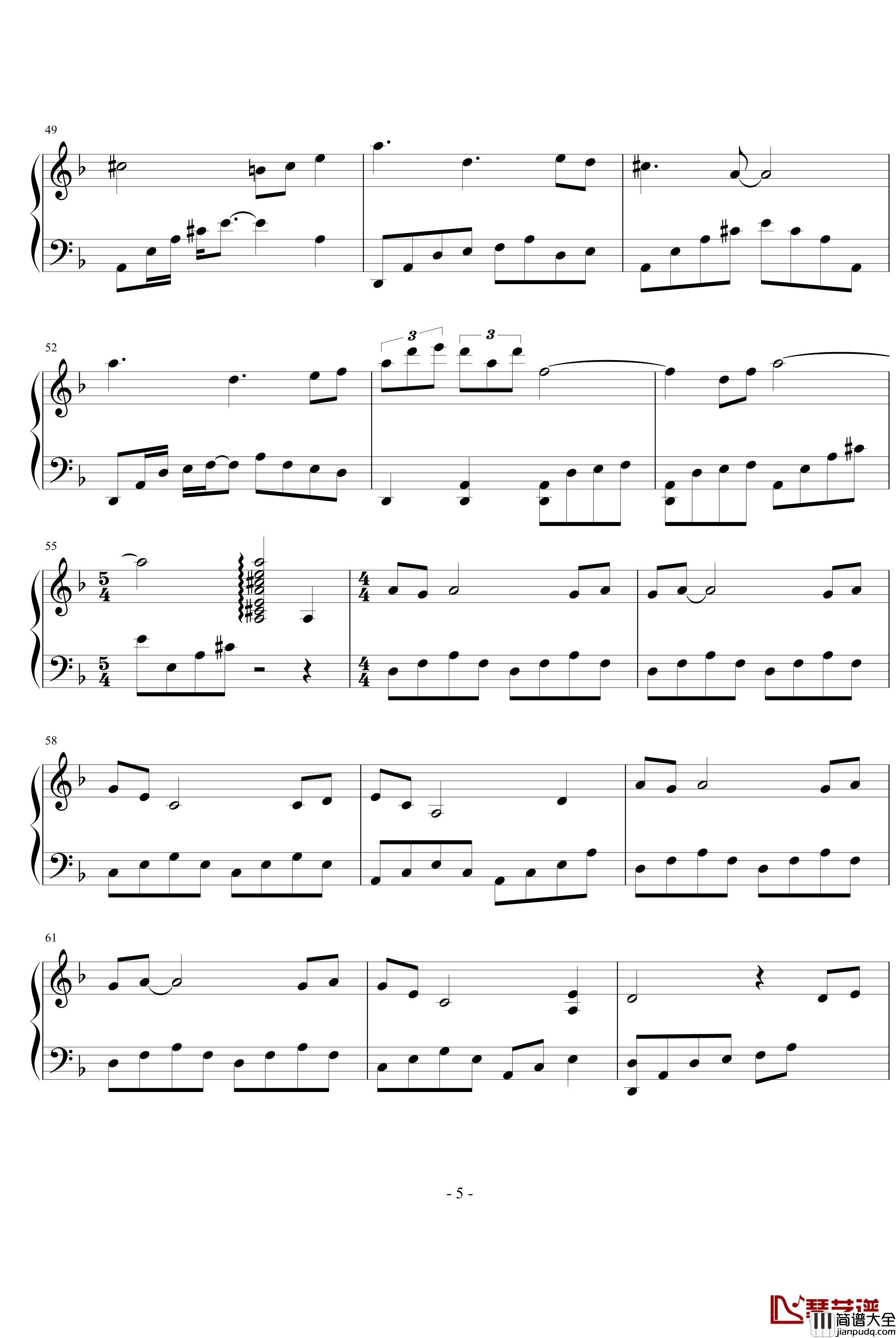 盼钢琴谱_文武贝