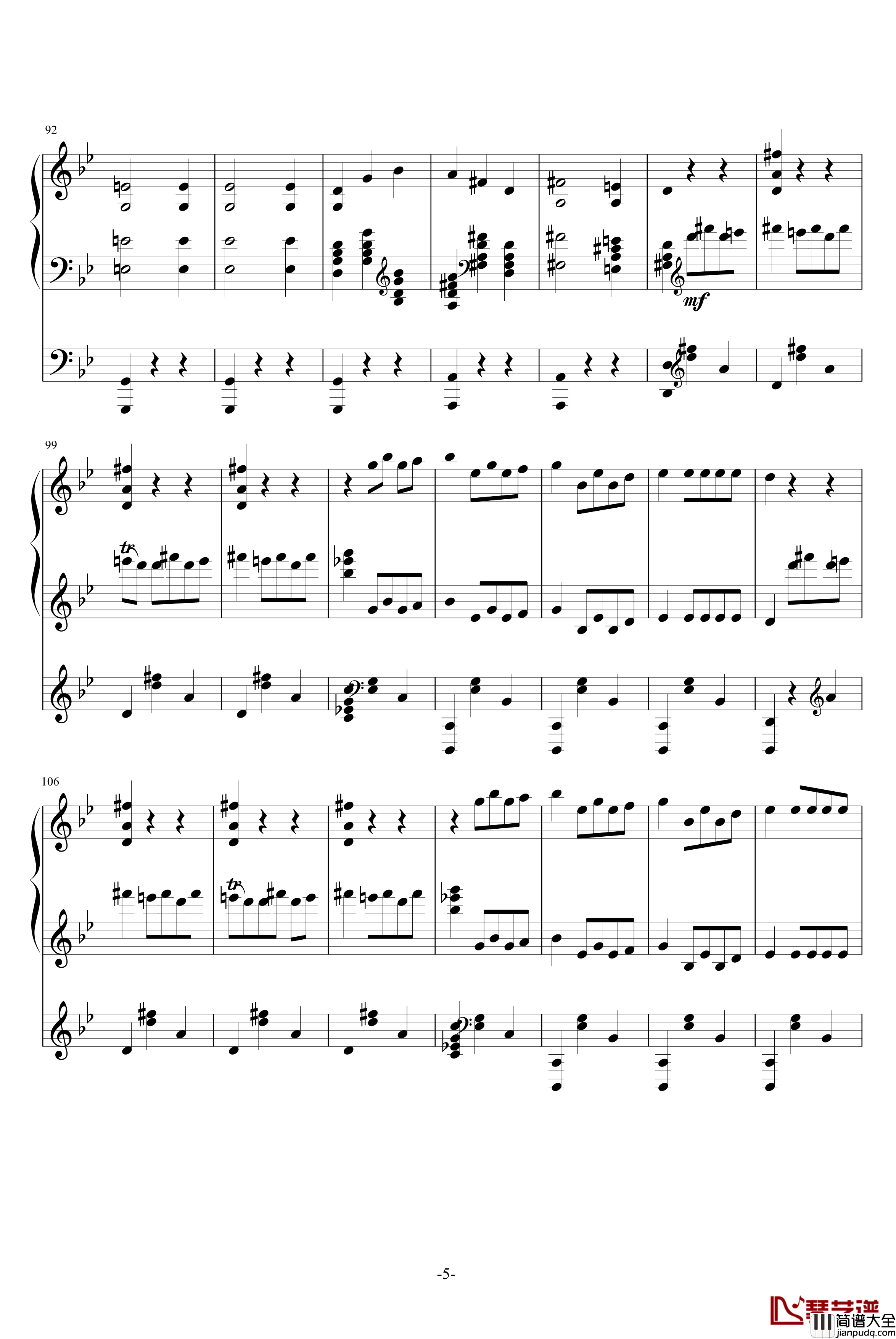 骷髅之舞钢琴谱_圣桑